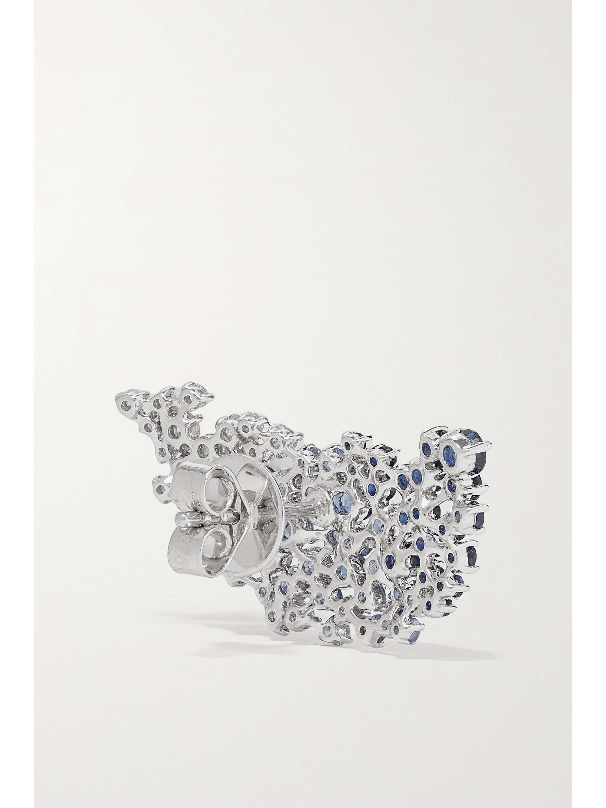 ANANYA Scatter 18-karat white gold, diamond and sapphire earrings