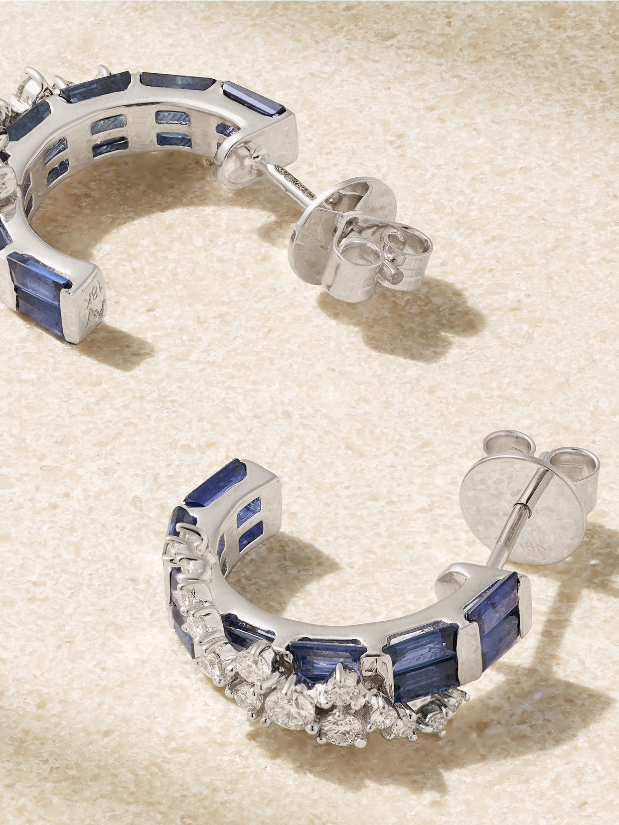 Ananya 18-karat White Gold, Sapphire And Diamond Earrings In Gold