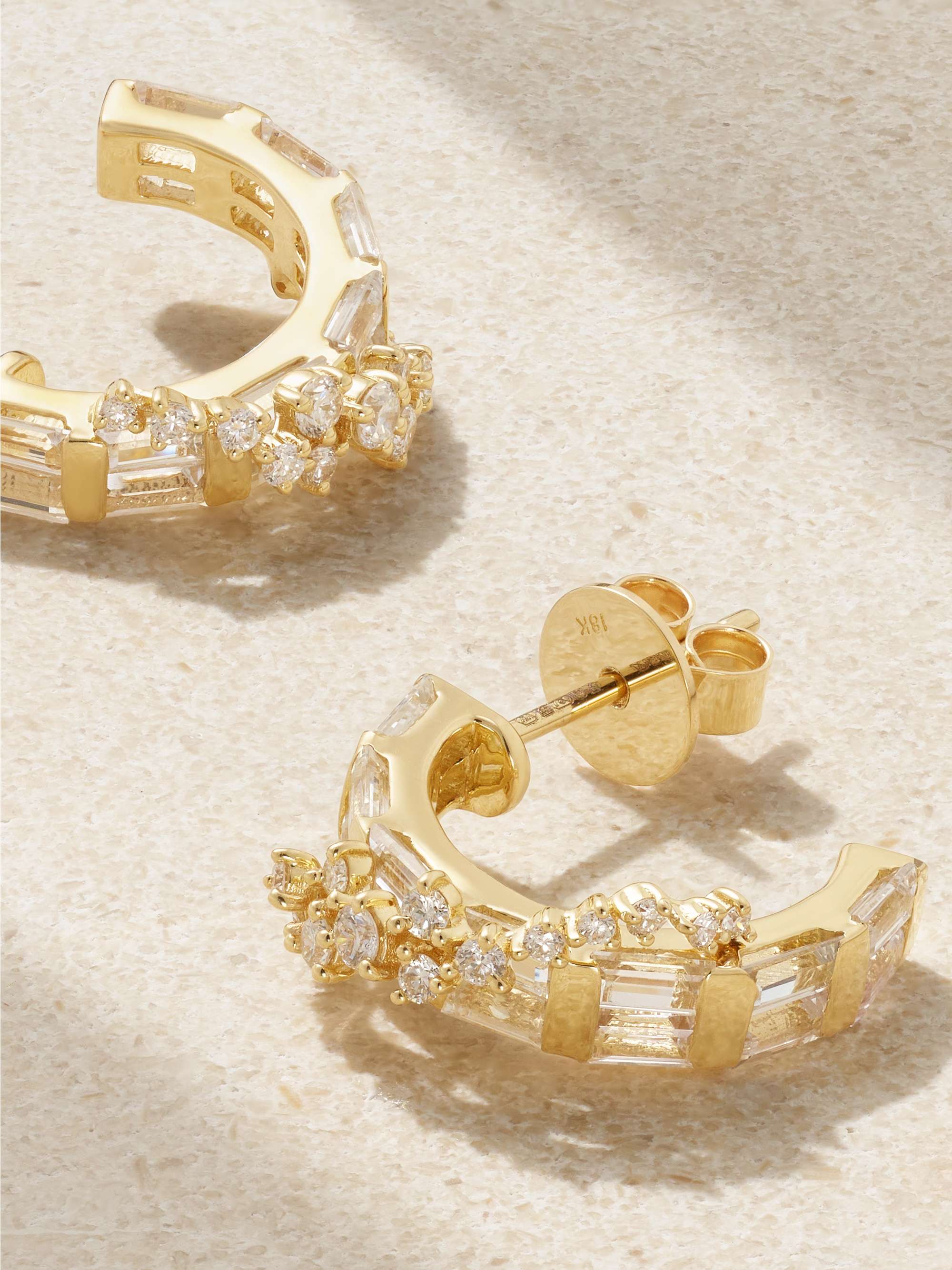 ANANYA 18-karat gold, sapphire and diamond earrings