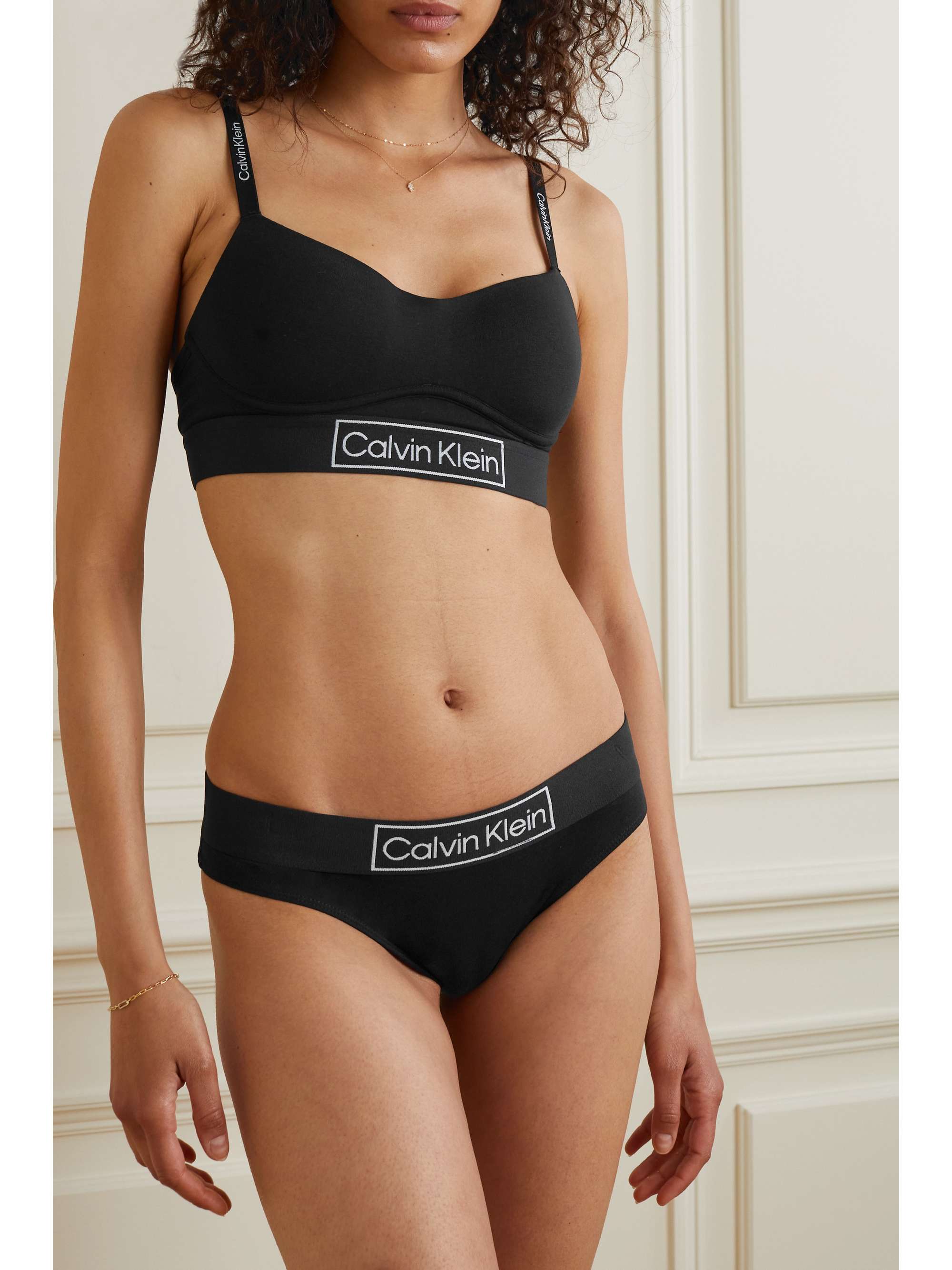 CALVIN KLEIN UNDERWEAR Reimagined Heritage stretch-cotton jersey soft-cup  bra | NET-A-PORTER