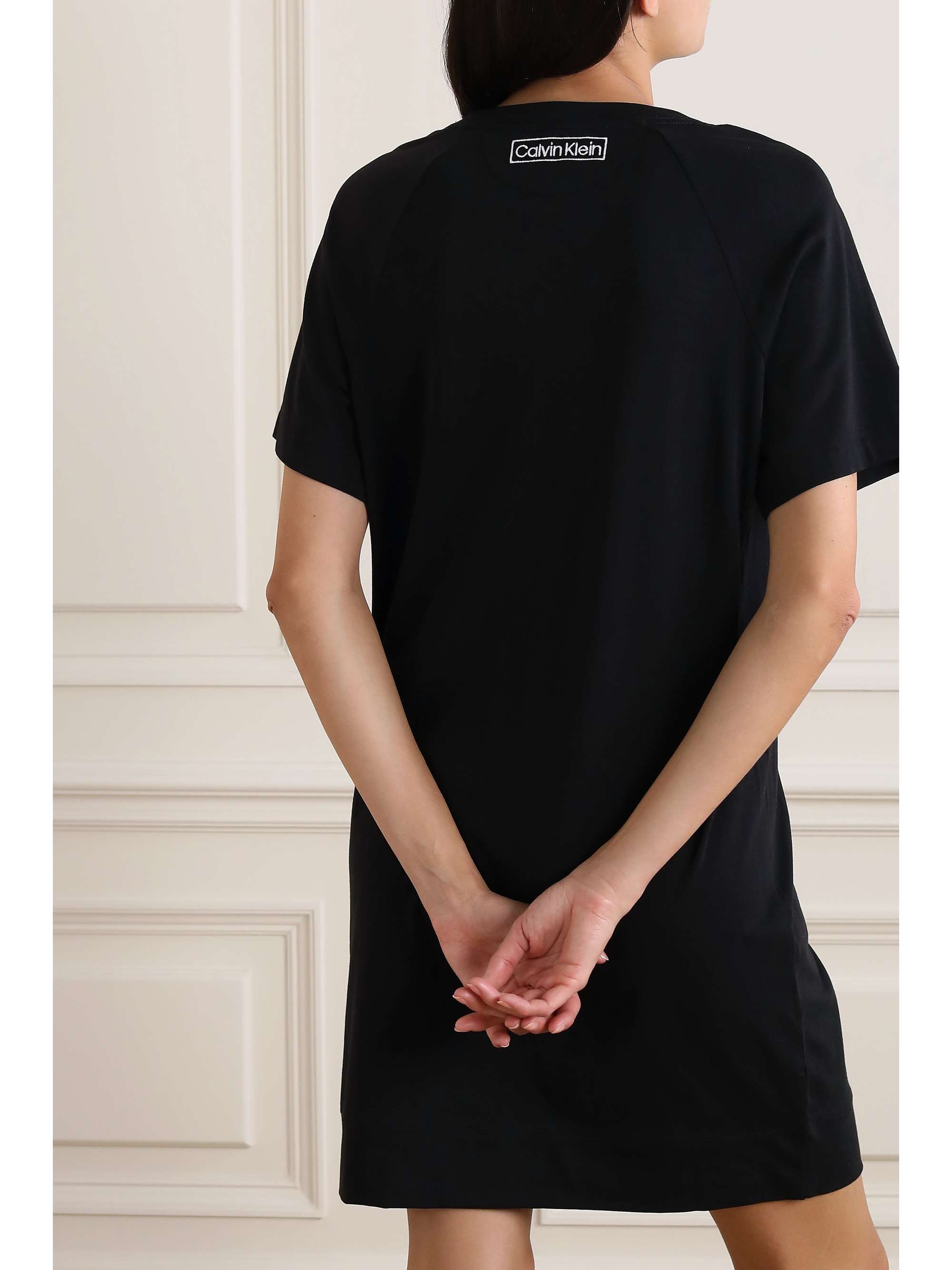 CALVIN KLEIN UNDERWEAR Reimagined Heritage embroidered cotton-blend jersey nightdress | NET-A-PORTER CALVIN KLEIN UNDERWEAR Reimagined Heritage embroidered cotton-blend jersey nightdress | NET-A-PORTER