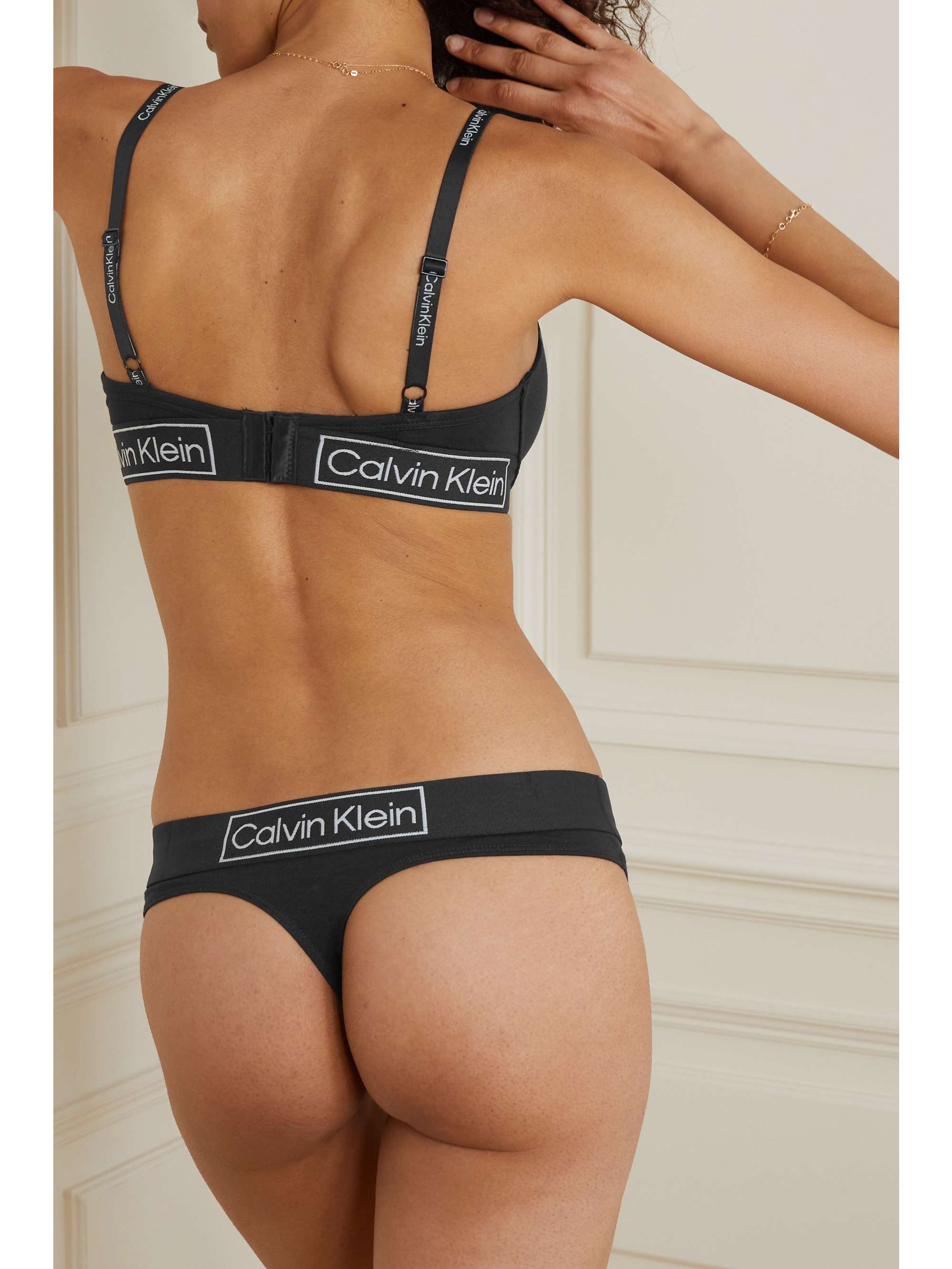 CALVIN KLEIN UNDERWEAR Reimagined Heritage stretch-cotton jersey underwired balconette bra