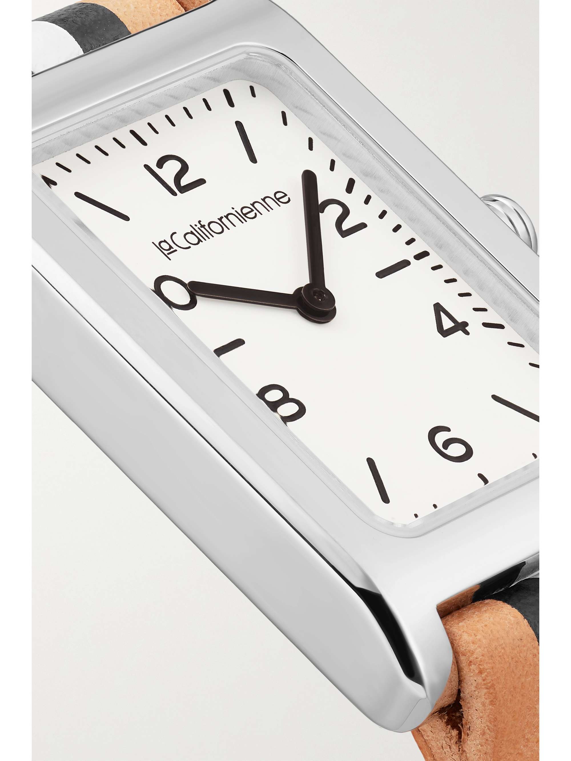 LA CALIFORNIENNE Daybreak 24mm gold-plated striped leather watch