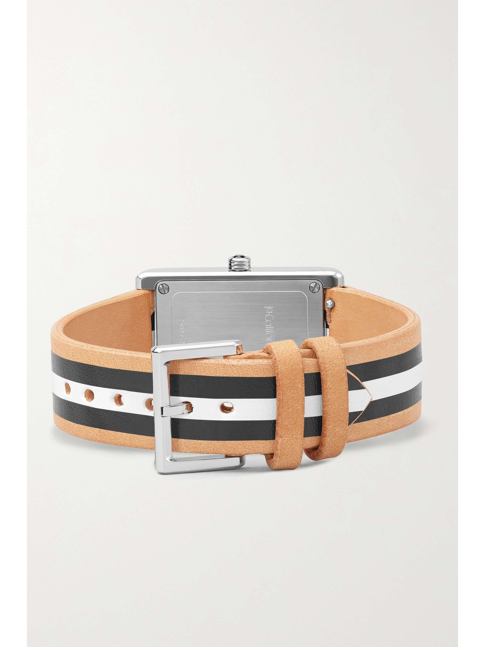LA CALIFORNIENNE Daybreak 24mm gold-plated striped leather watch