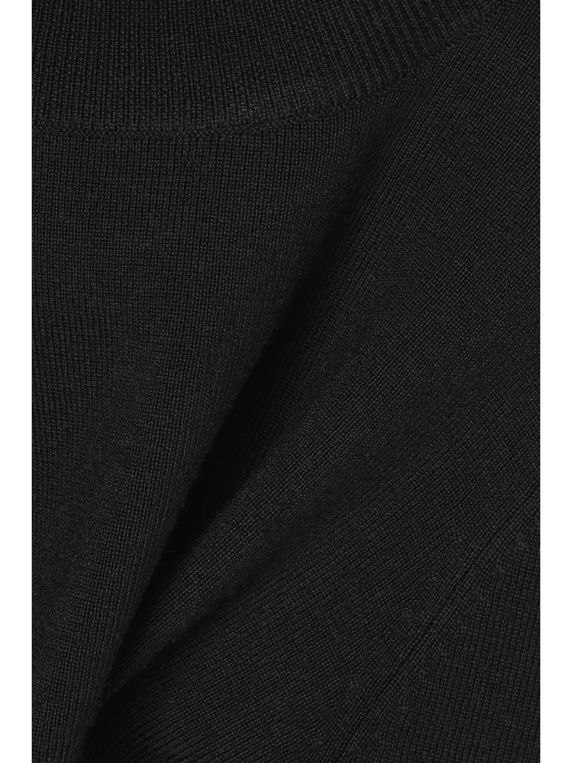 MONSE Cropped open-back leather-trimmed merino wool-blend top
