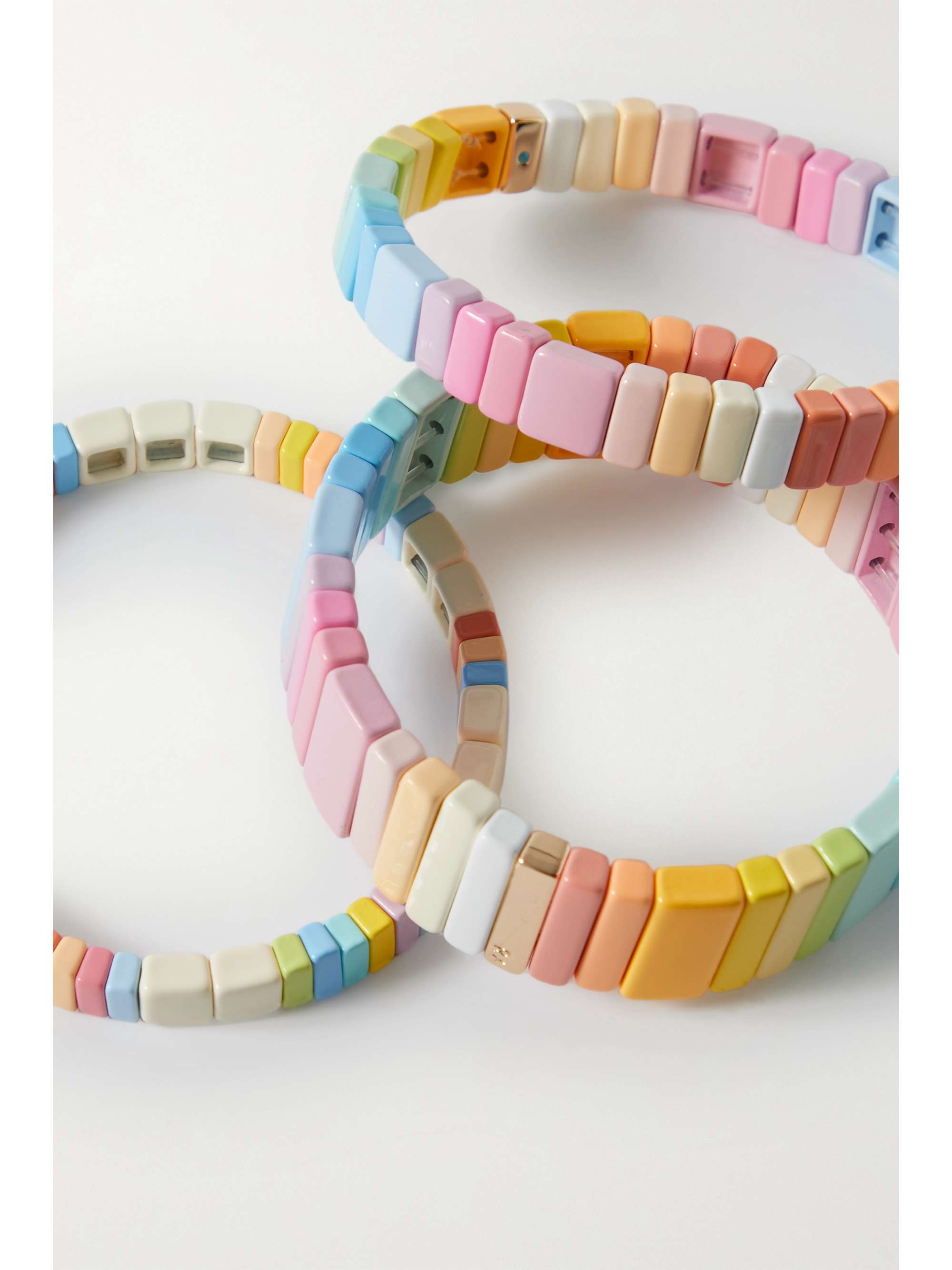 ROXANNE ASSOULIN Cherry Bomb set of three enamel and gold-tone bracelets