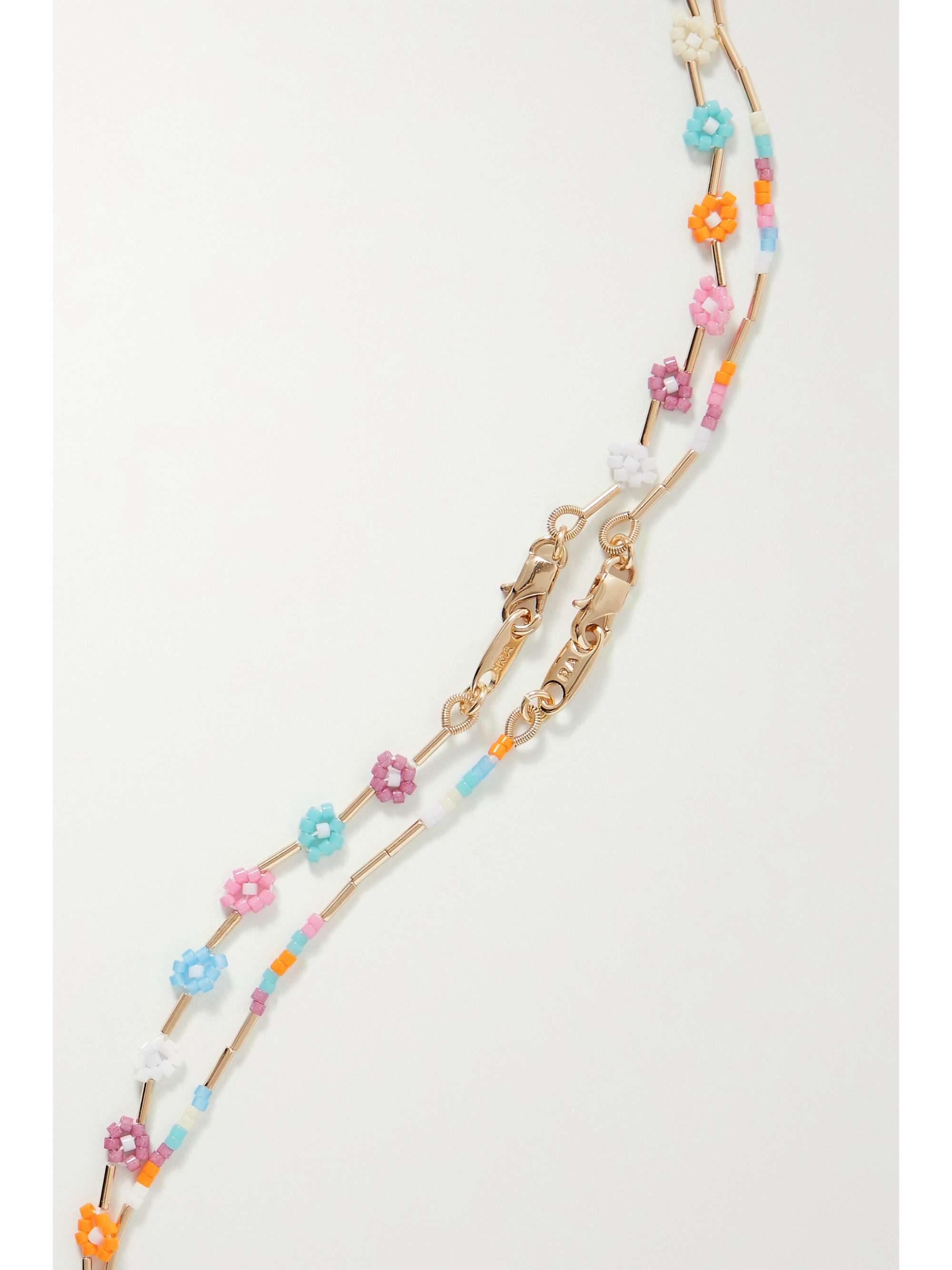 ROXANNE ASSOULIN Flower Patch set of two gold-tone beaded necklaces