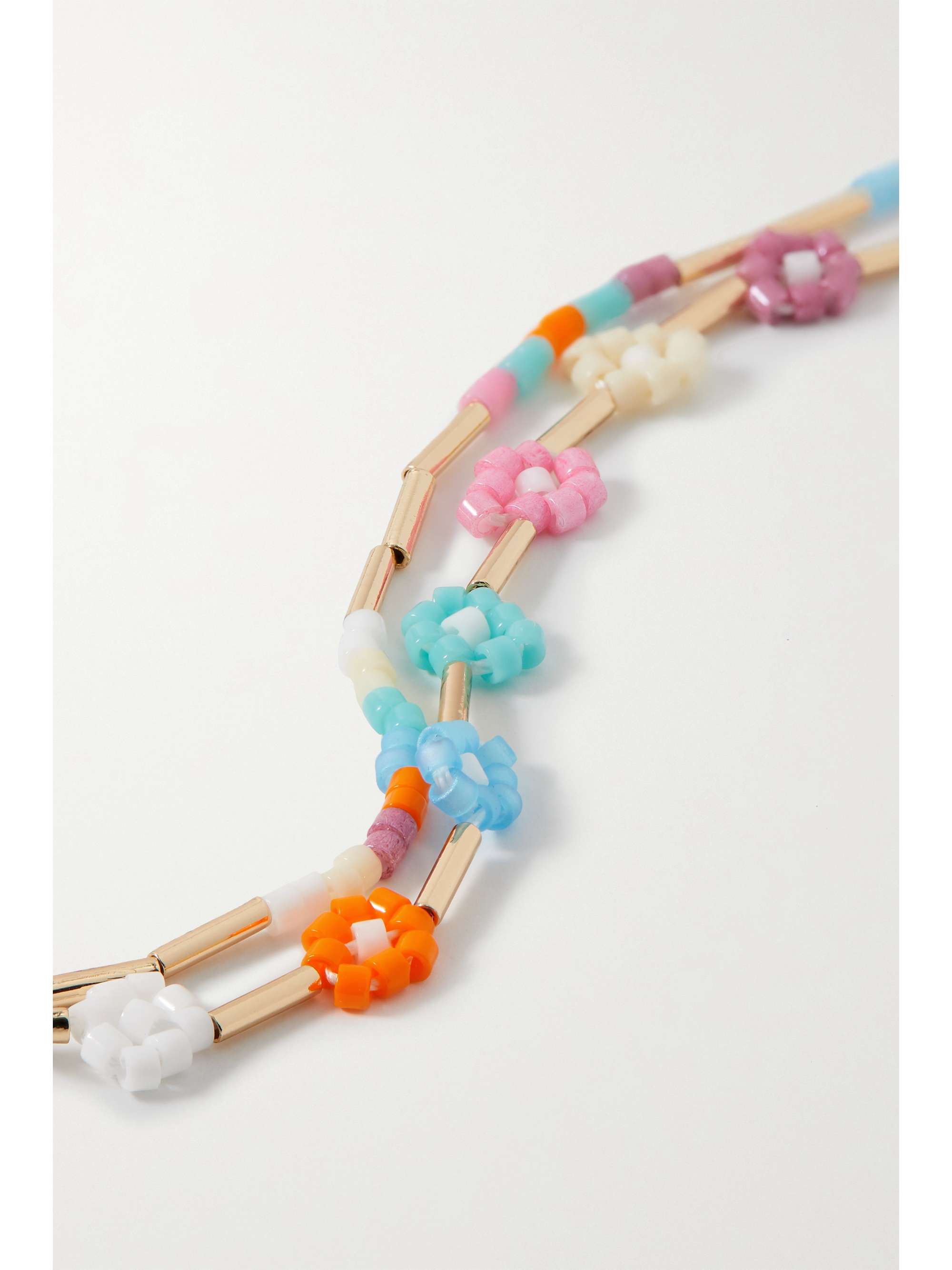 ROXANNE ASSOULIN Flower Patch set of two gold-tone beaded necklaces