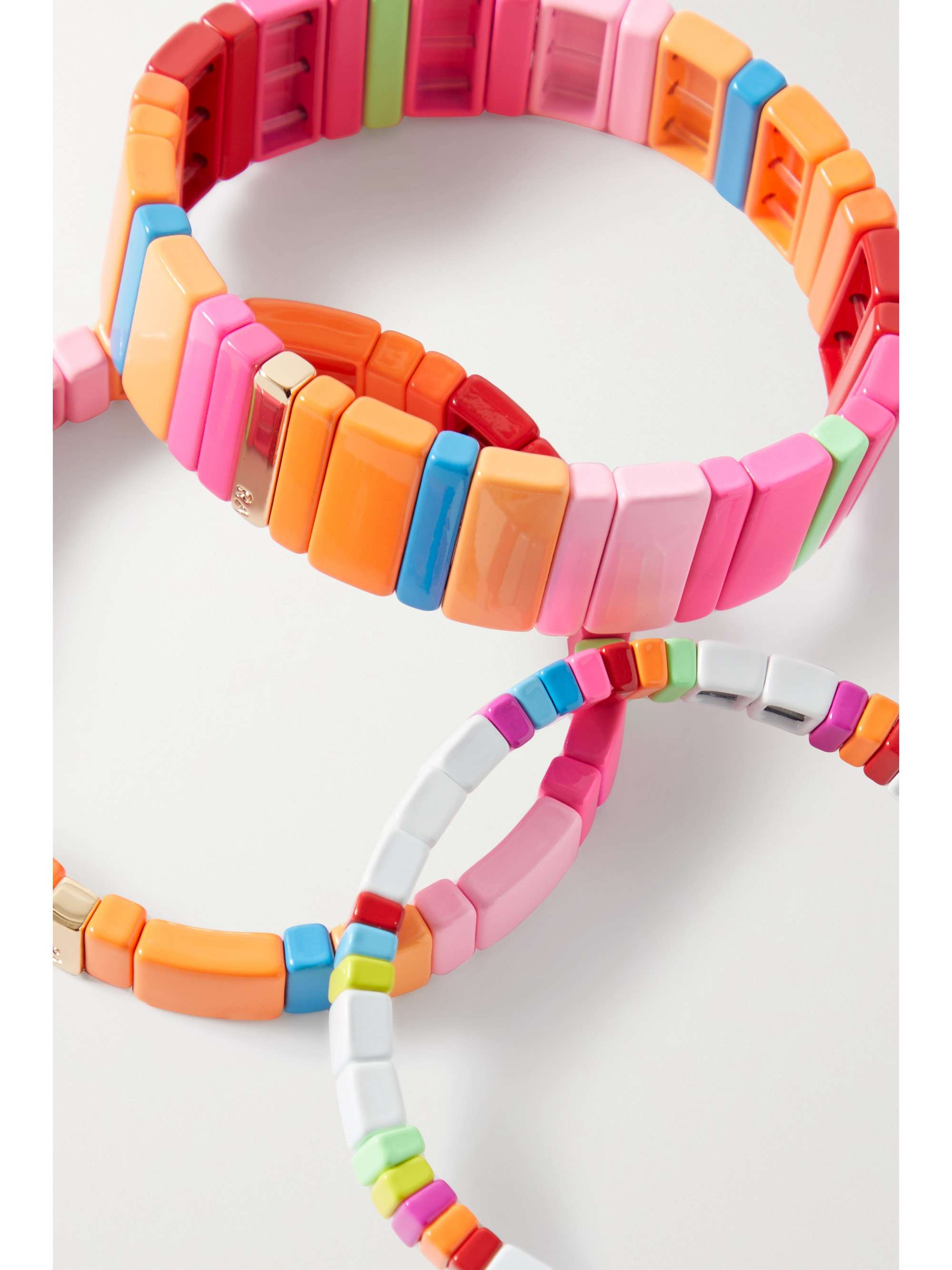 ROXANNE ASSOULIN Cherry Bomb set of three enamel and gold-tone bracelets