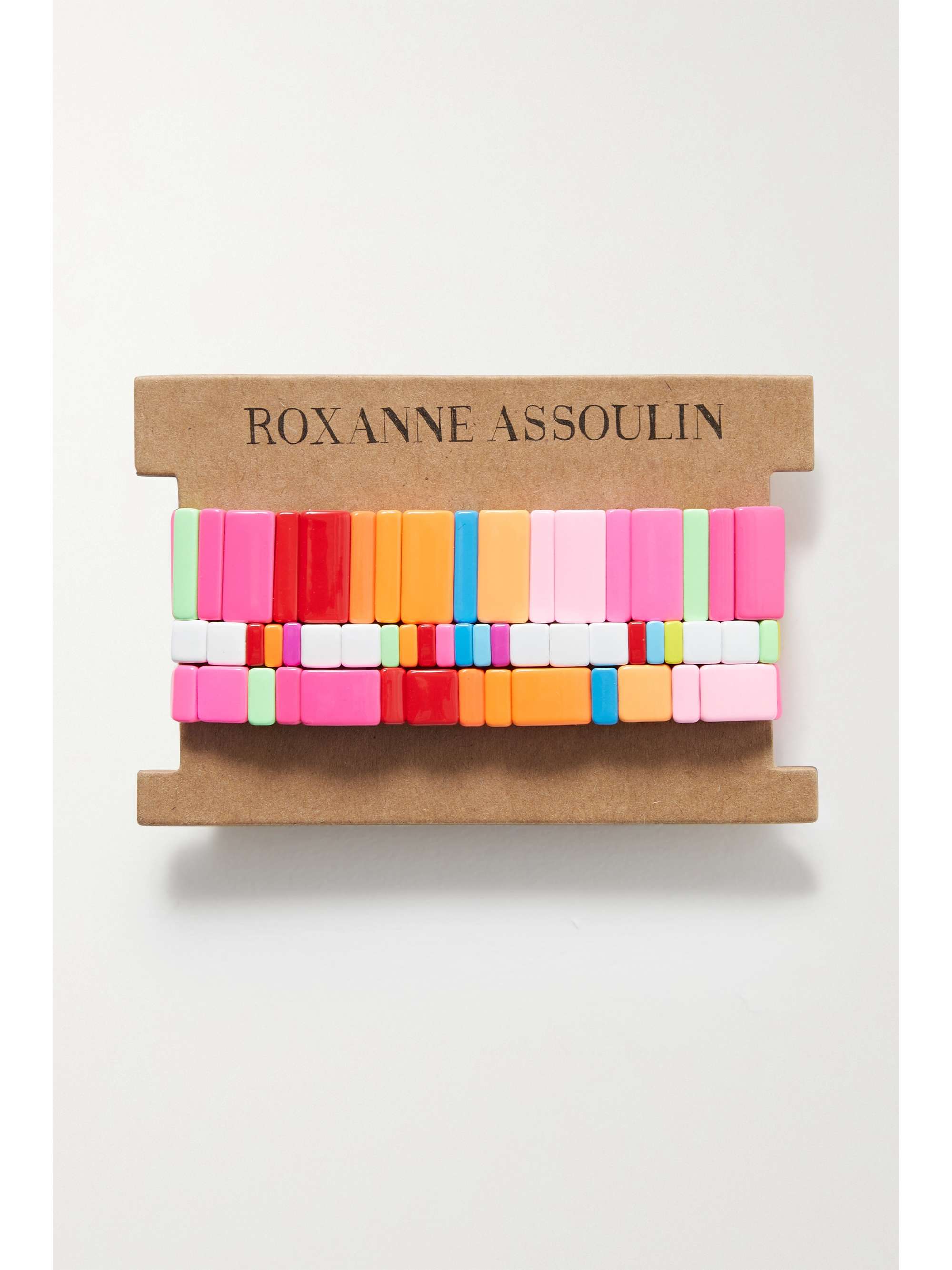 ROXANNE ASSOULIN Cherry Bomb set of three enamel and gold-tone bracelets