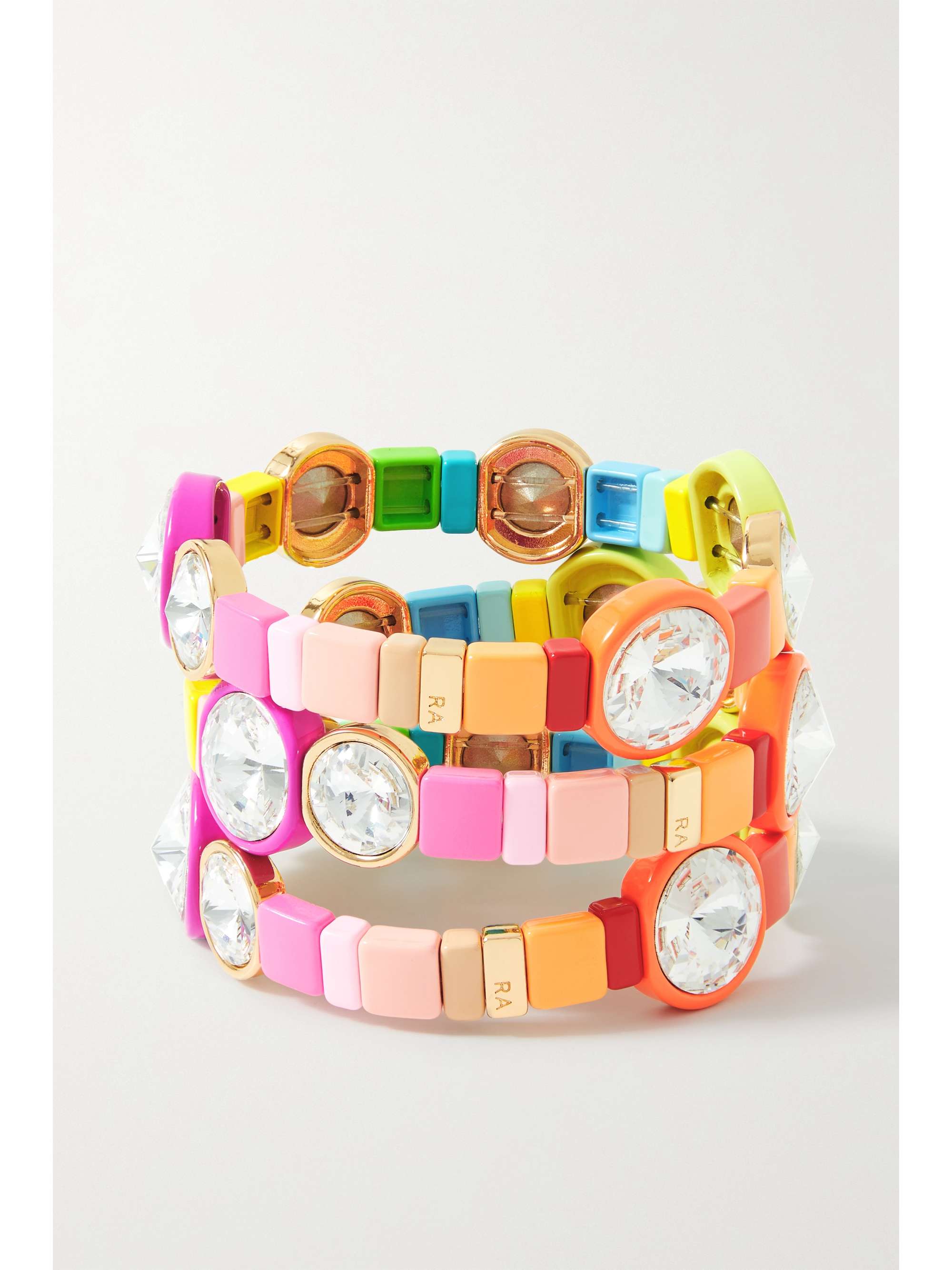 ROXANNE ASSOULIN Hip Hop But Not set of three gold-tone and crystal beaded bracelets