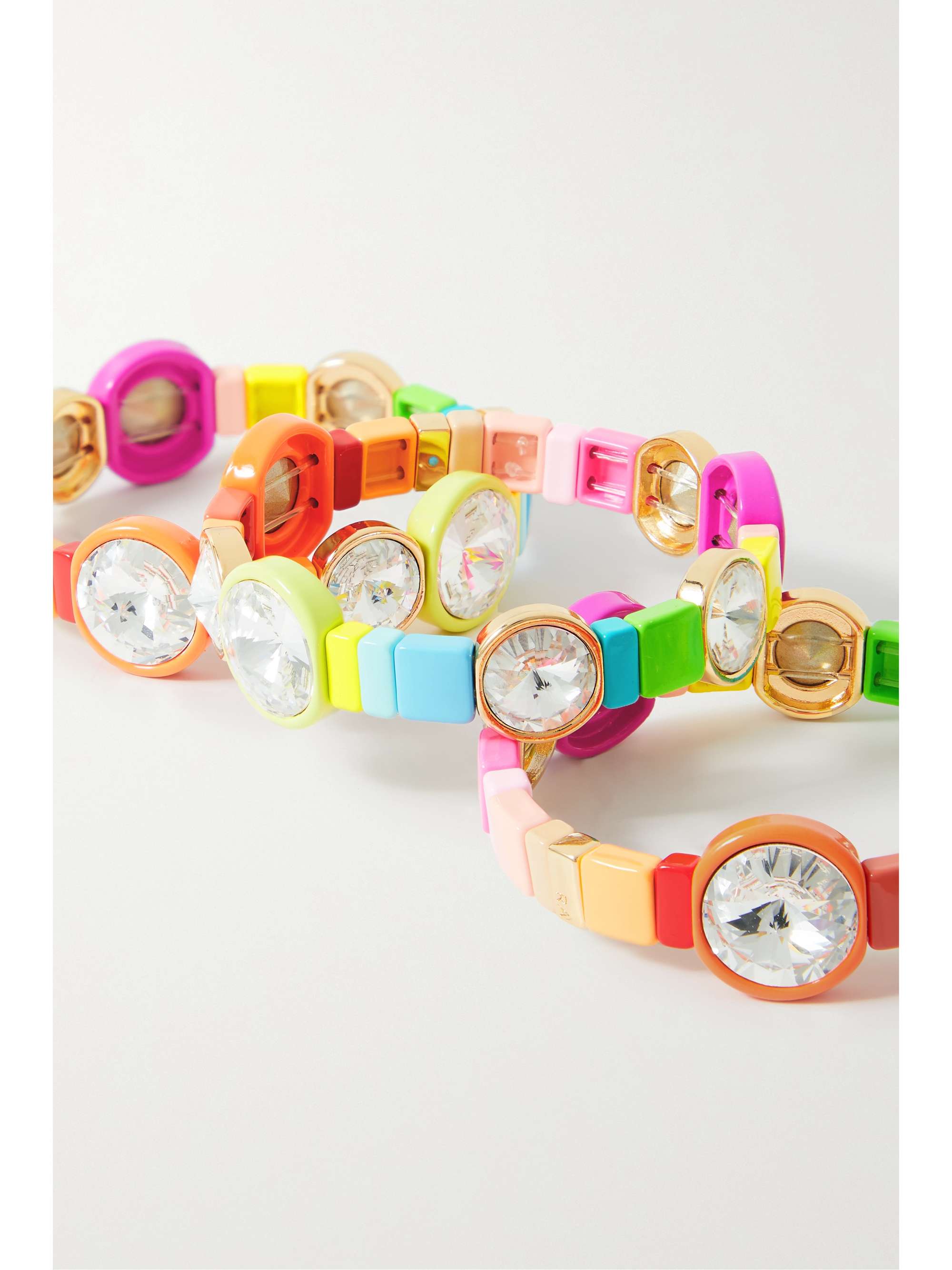 ROXANNE ASSOULIN Hip Hop But Not set of three gold-tone and crystal beaded bracelets