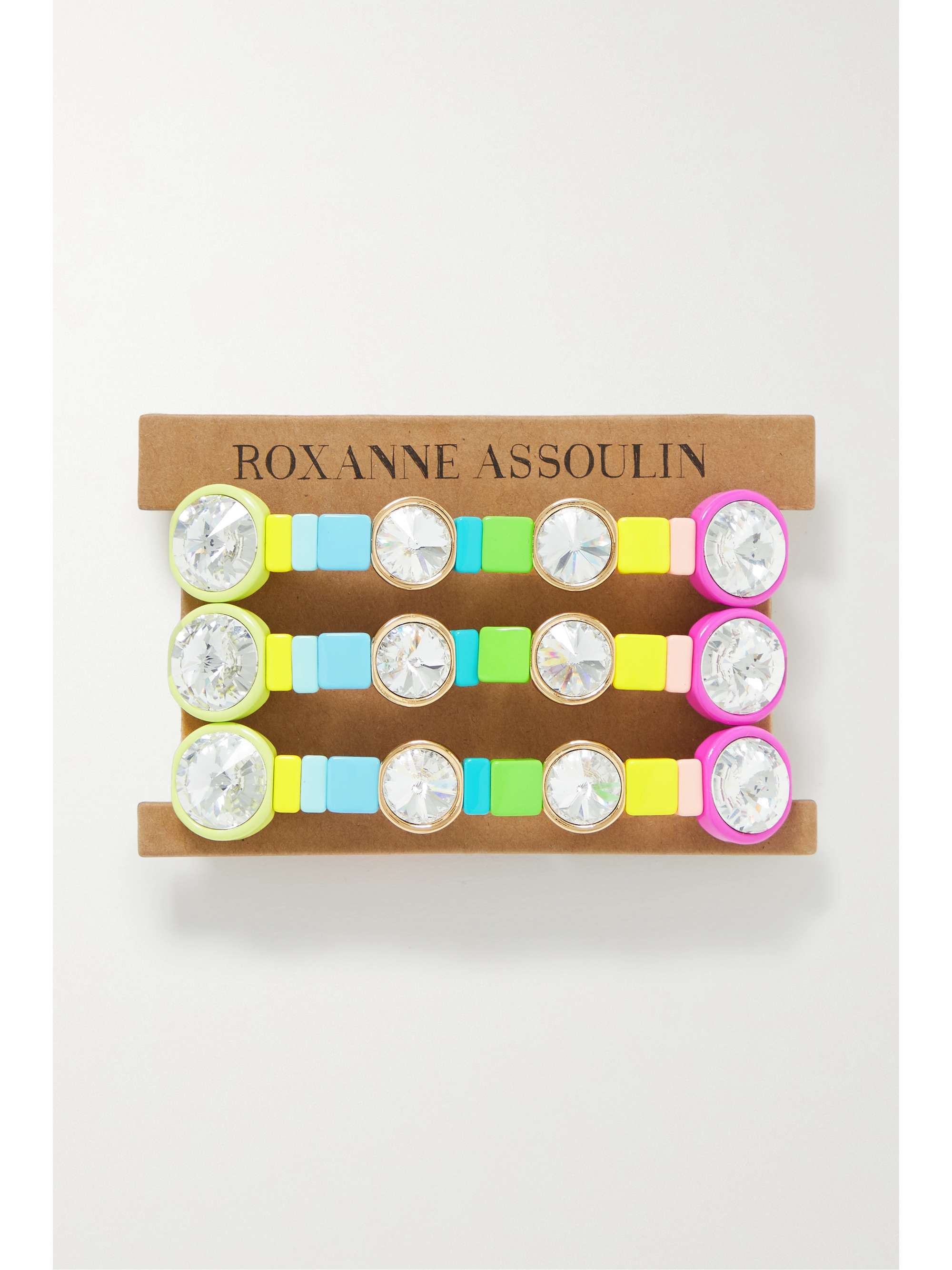 ROXANNE ASSOULIN Hip Hop But Not set of three gold-tone and crystal beaded bracelets