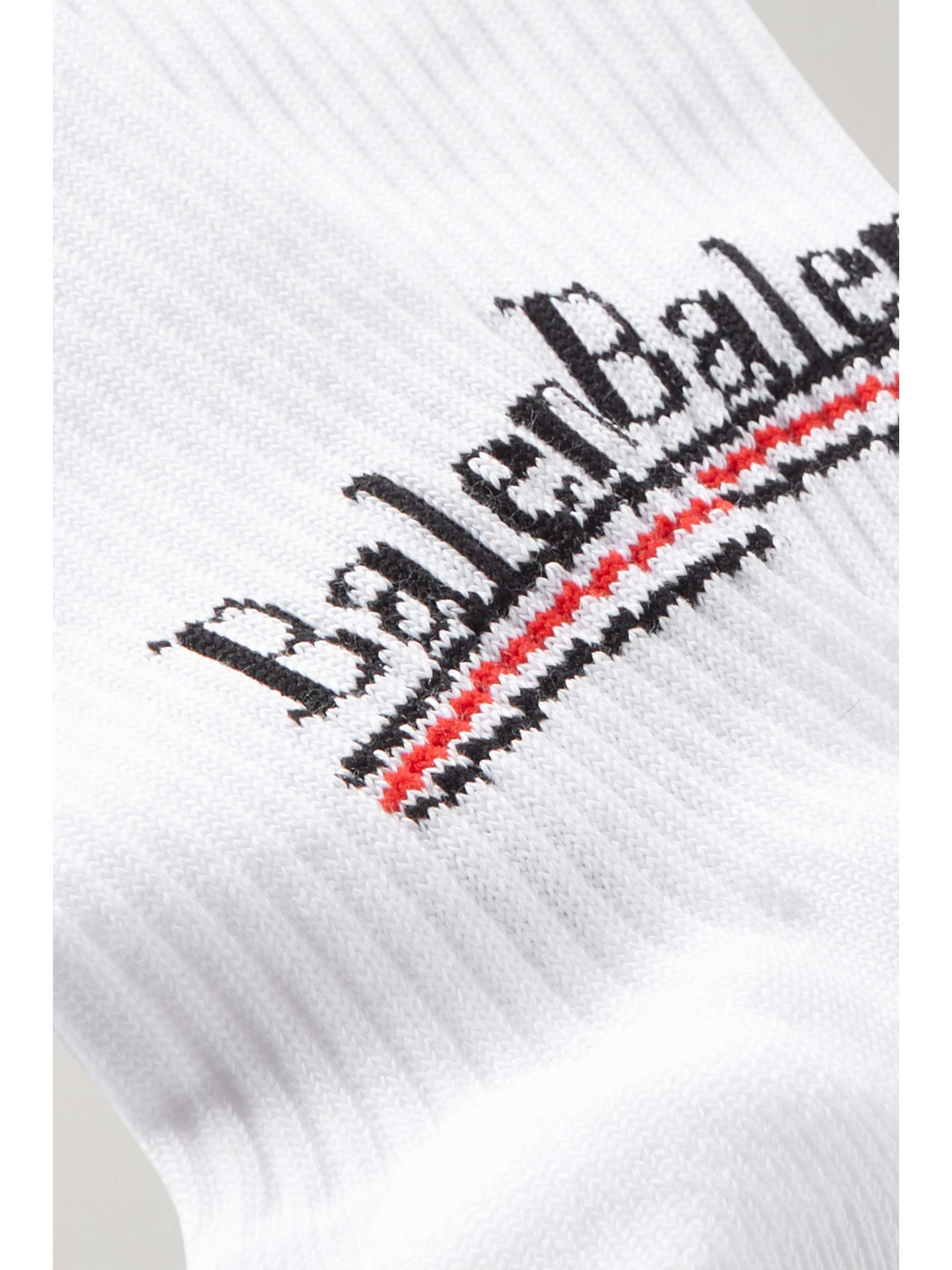 BALENCIAGA Ribbed intarsia cotton-blend socks