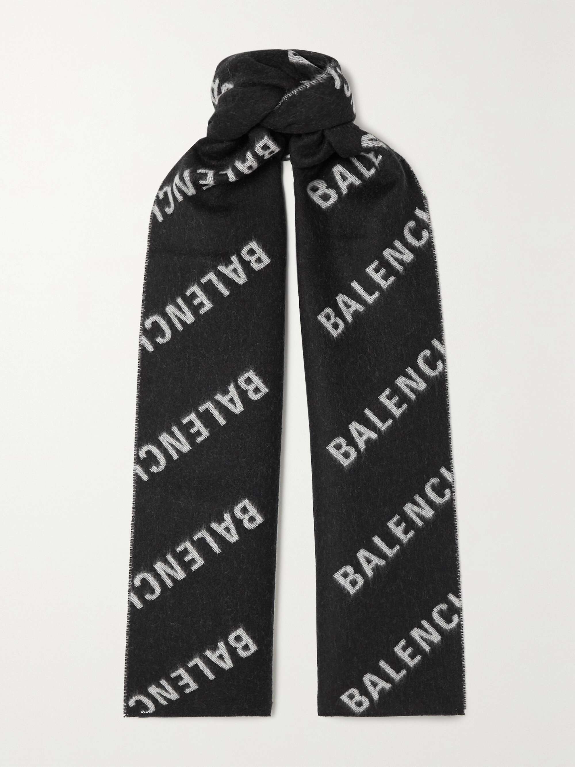 BALENCIAGA Wool-jacquard scarf NET-A-PORTER