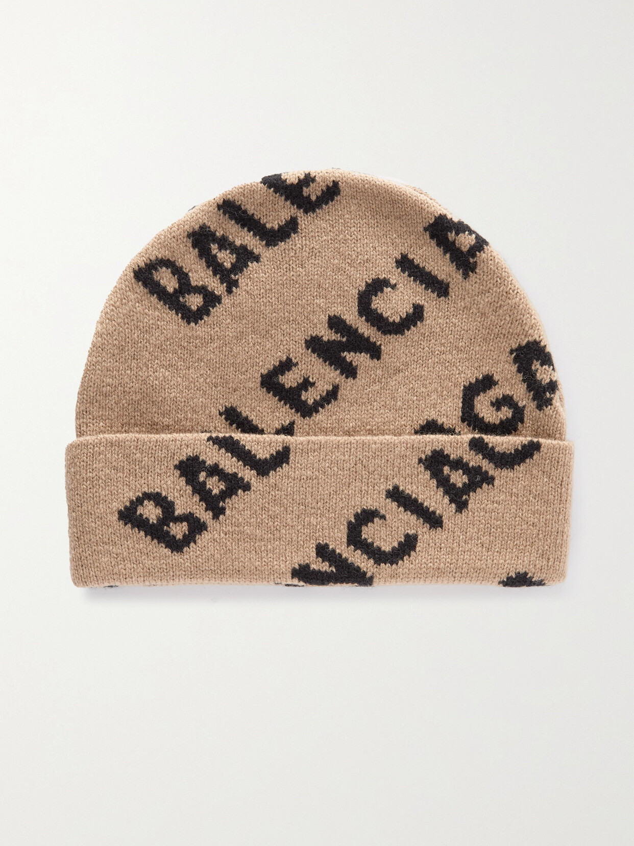 BALENCIAGA INTARSIA WOOL-BLEND BEANIE