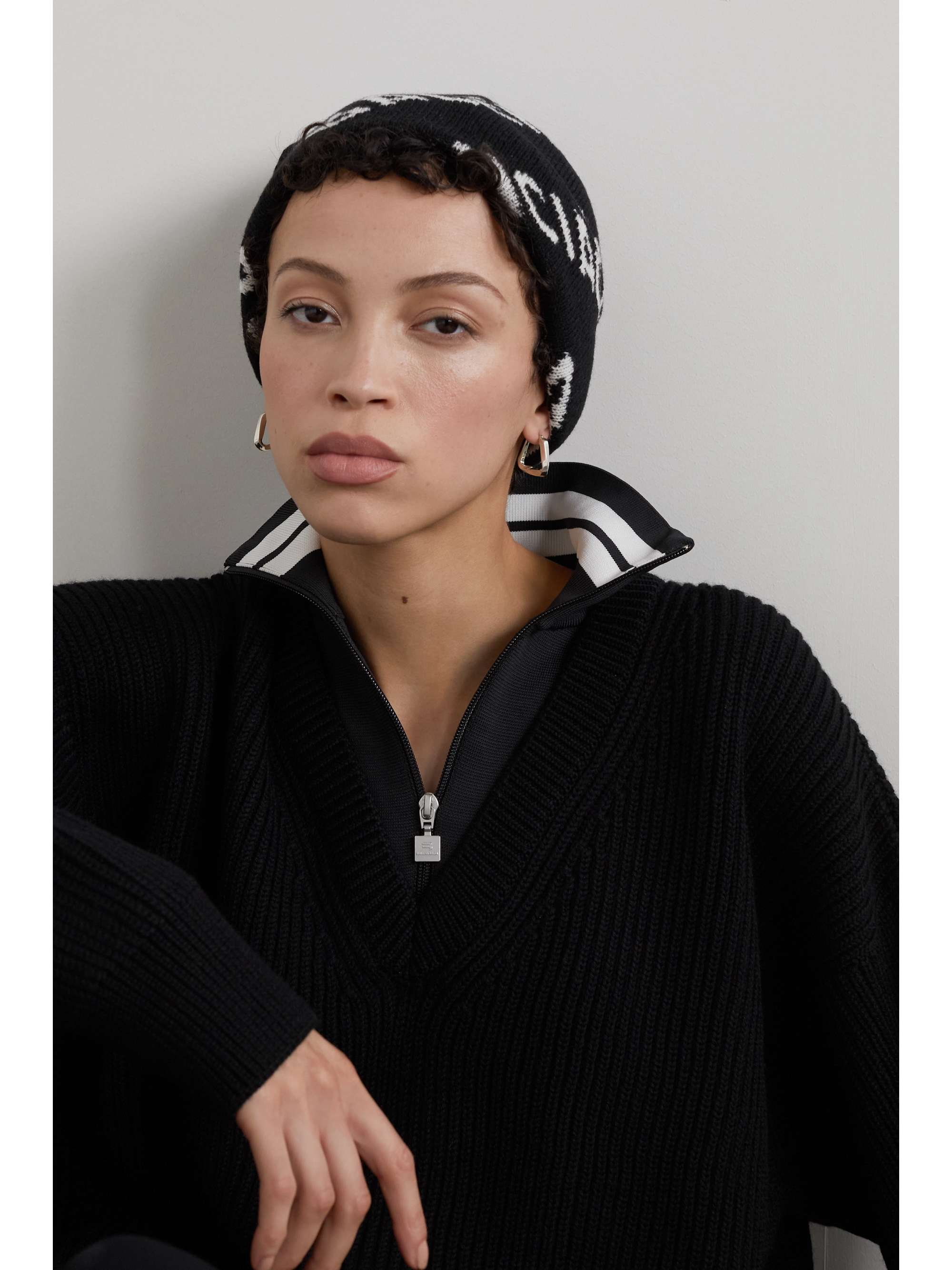 BALENCIAGA Intarsia wool beanie