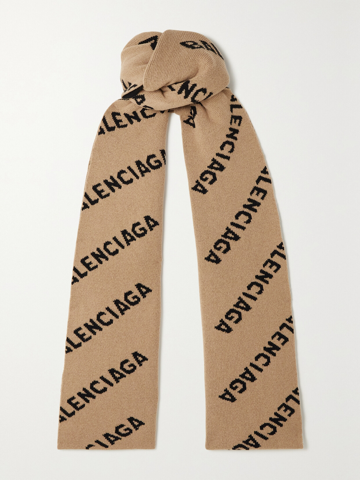 Balenciaga - Wool-jacquard Scarf - Neutrals