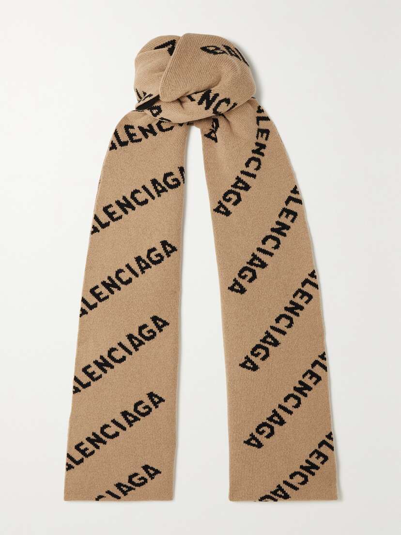 Balenciaga Wool-jacquard Scarf