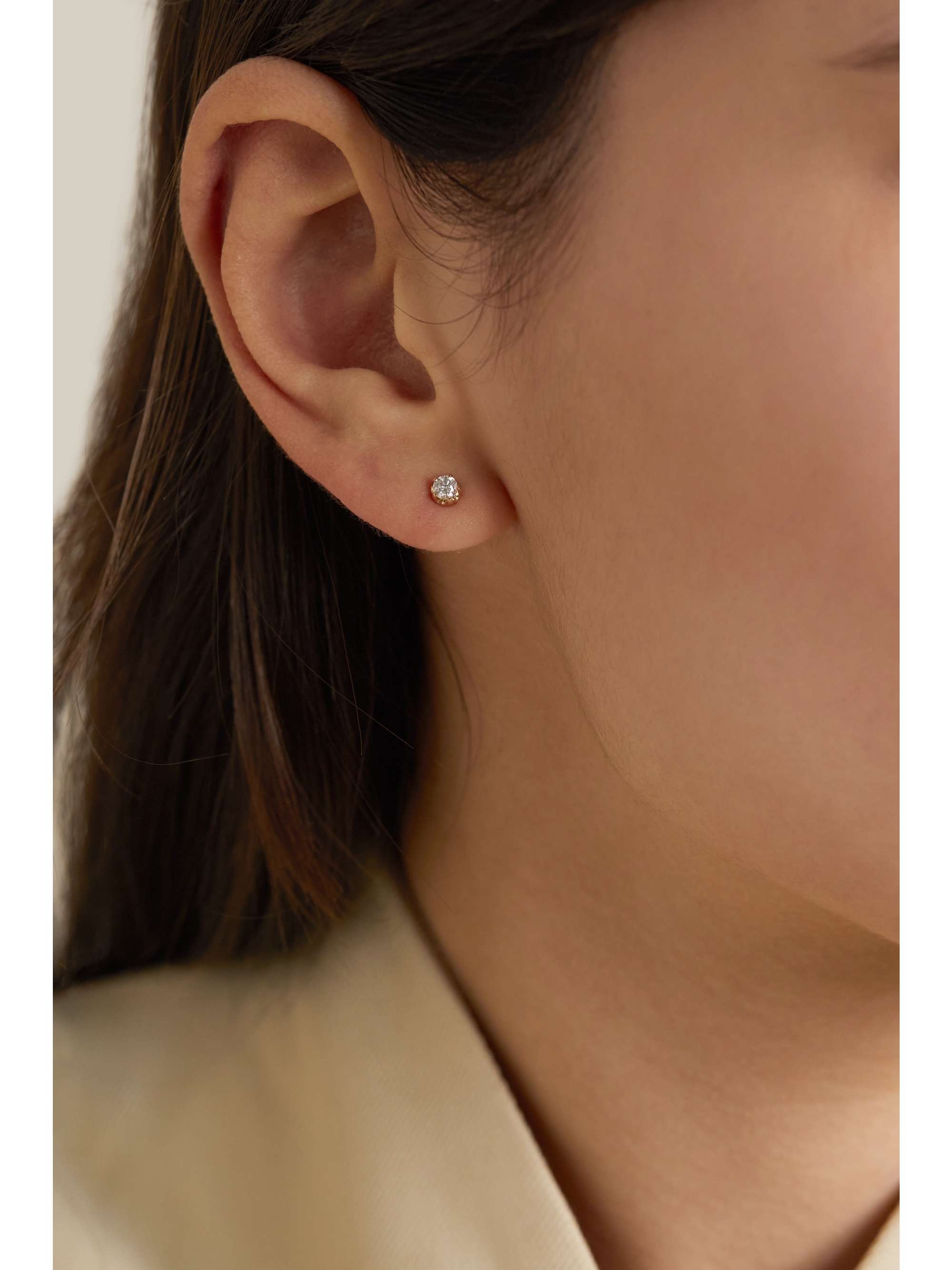 ANDREA FOHRMAN 14-karat gold diamond single earring