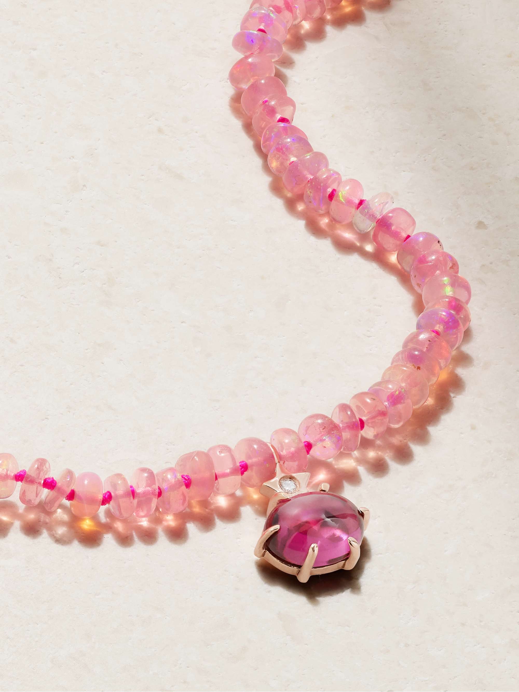 ANDREA FOHRMAN Mini Cosmo 14-karat rose gold multi-stone necklace