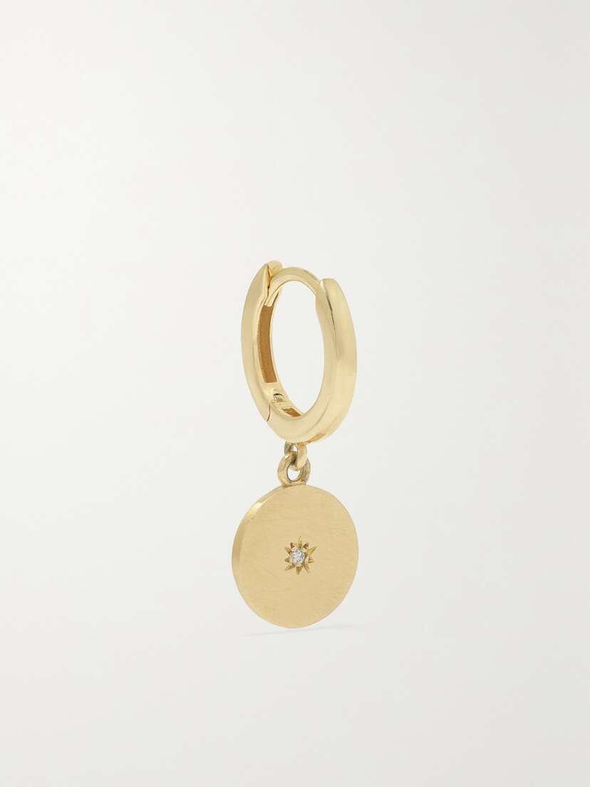 Andrea Fohrman Full Moon 14-karat Gold Diamond Single Hoop Earring