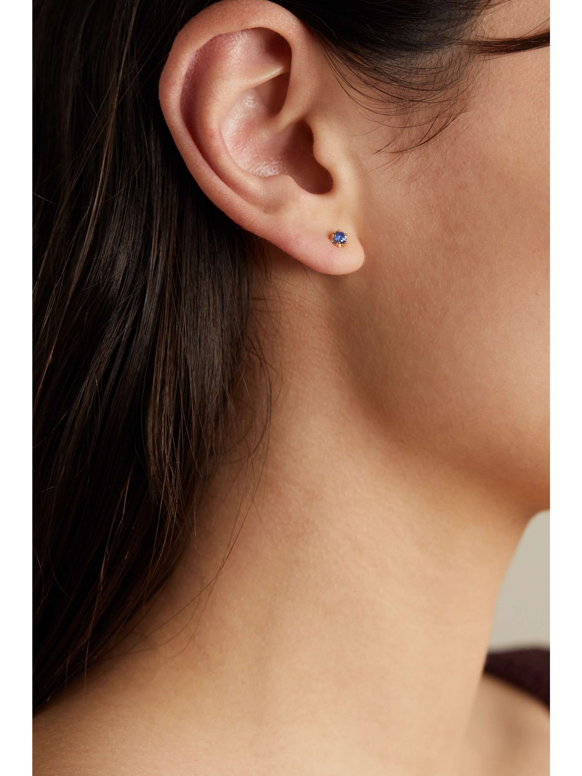ANDREA FOHRMAN 14-karat gold sapphire single earring