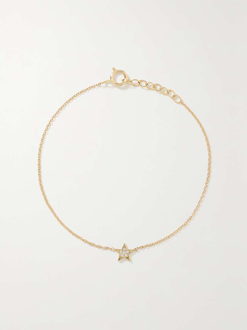 Andrea Fohrman Mini Star 14-karat Gold Diamond Bracelet