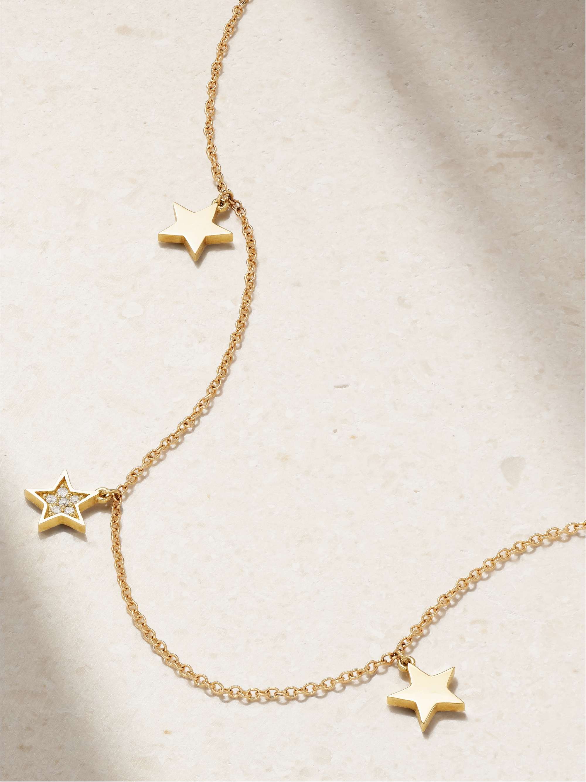 ANDREA FOHRMAN Star 14-karat gold diamond necklace