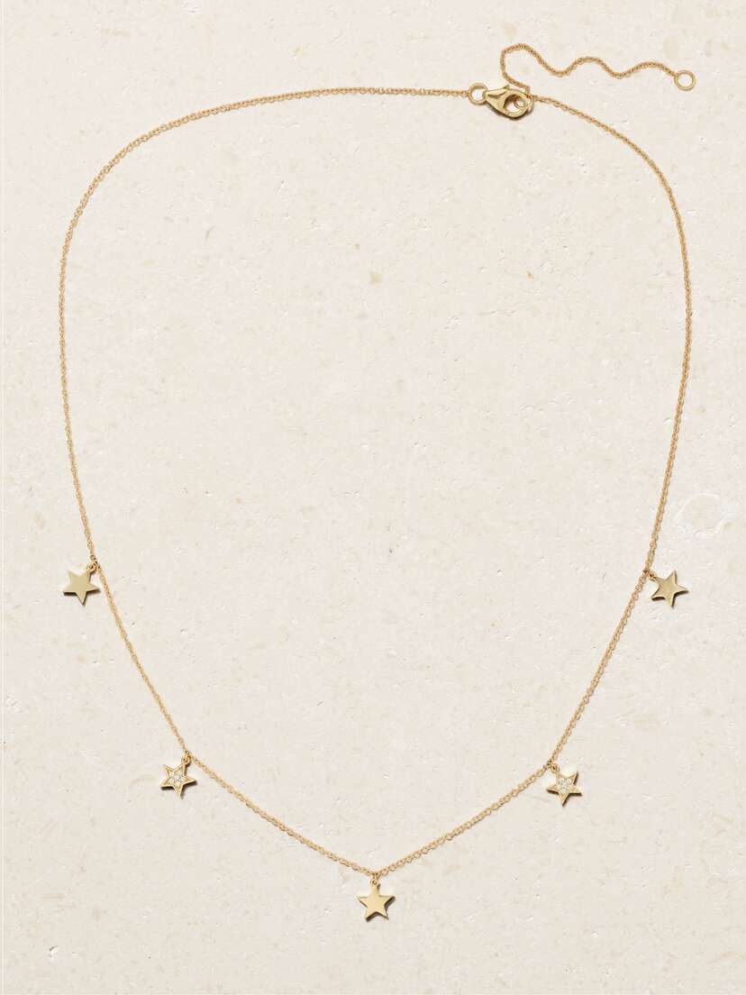 Andrea Fohrman Star 14-karat Gold Diamond Necklace