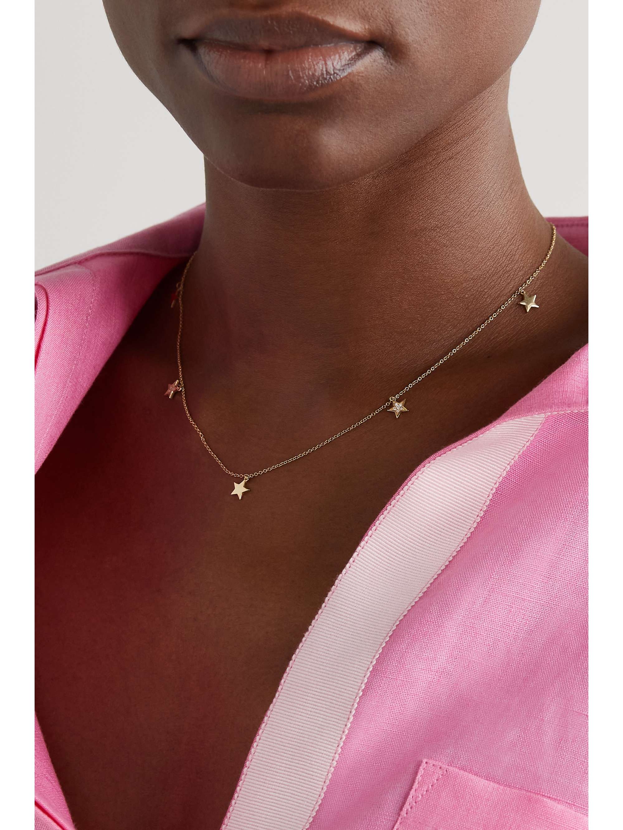 ANDREA FOHRMAN Star 14-karat gold diamond necklace