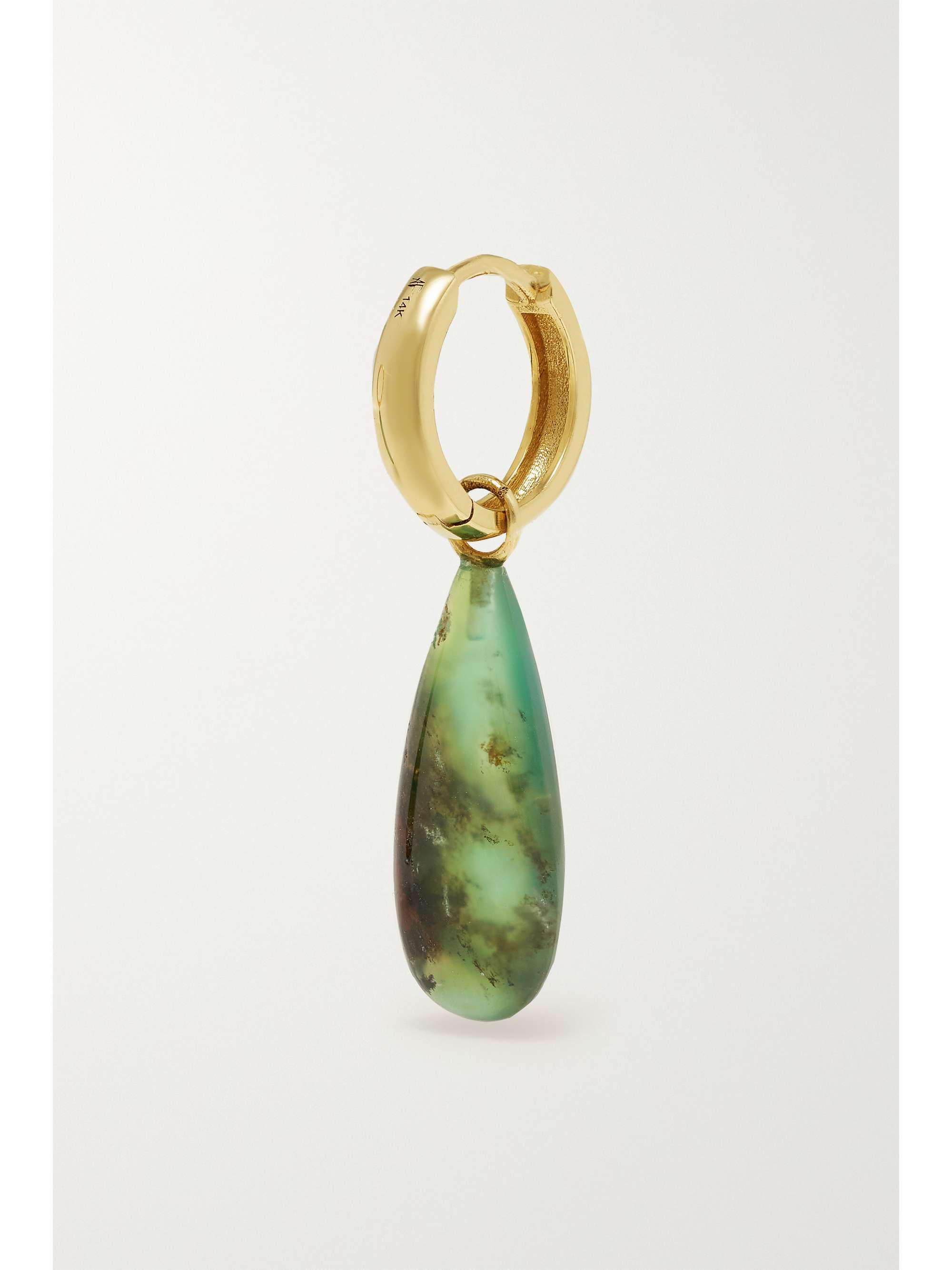 ANDREA FOHRMAN 14-karat gold chrysoprase hoop earrings