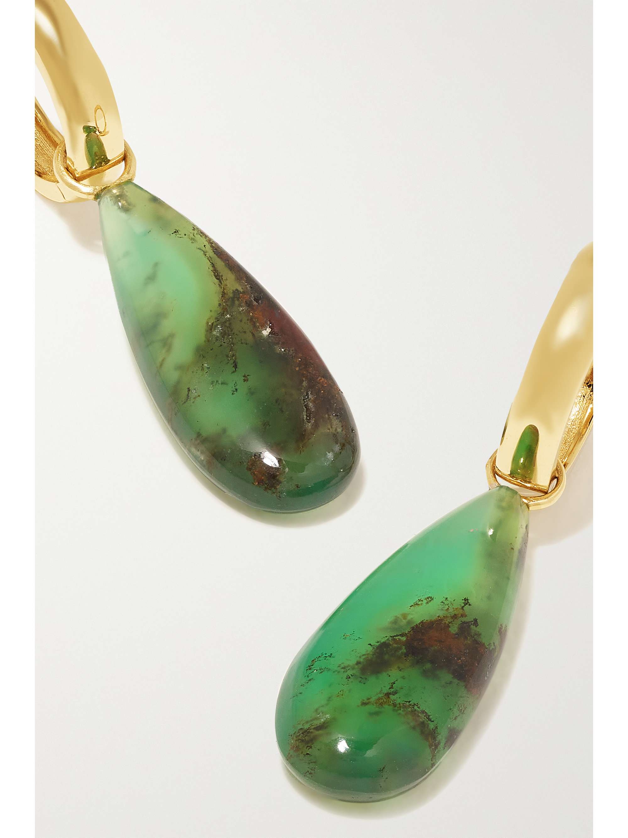 ANDREA FOHRMAN 14-karat gold chrysoprase hoop earrings