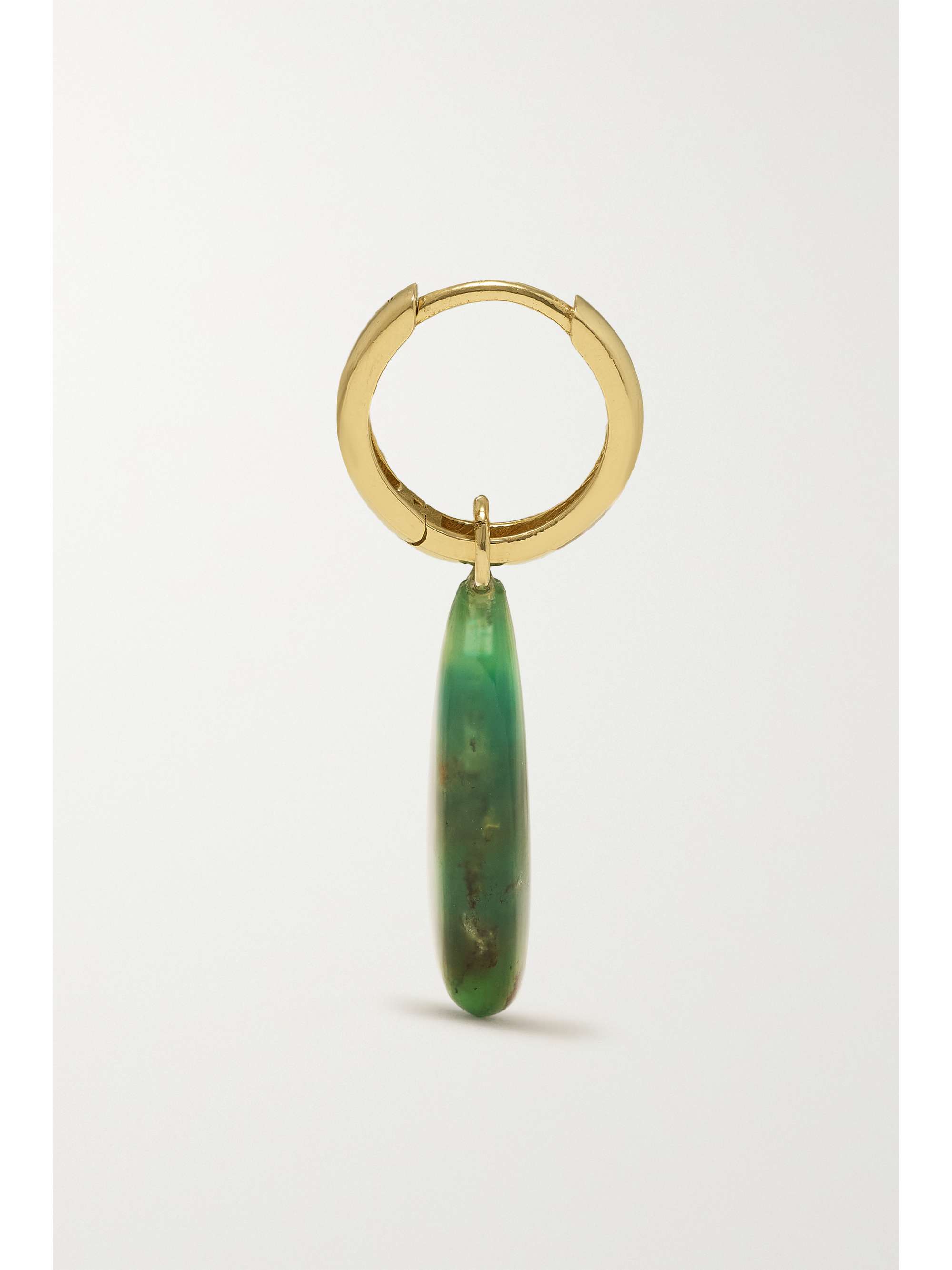 ANDREA FOHRMAN 14-karat gold chrysoprase hoop earrings