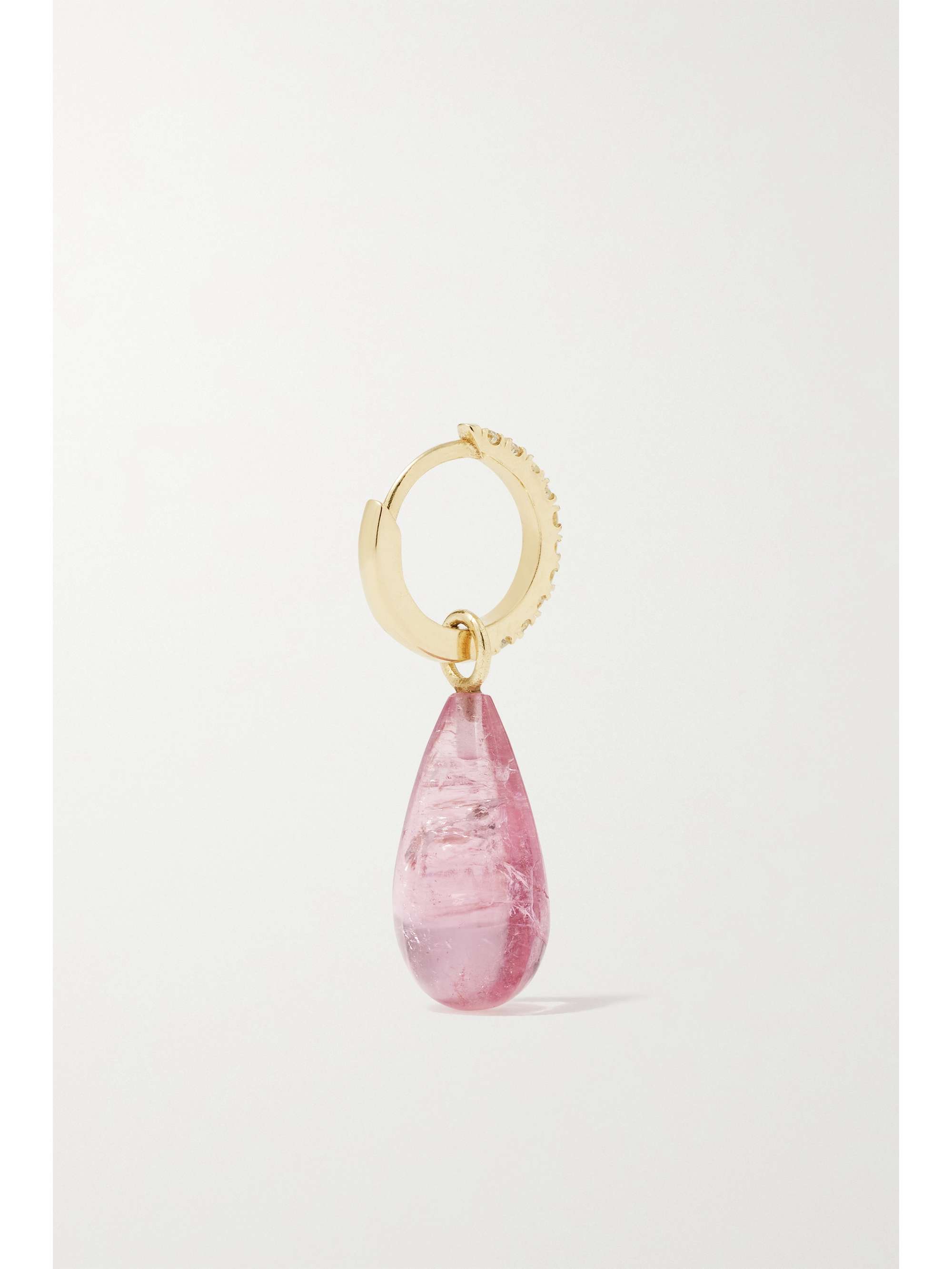 ANDREA FOHRMAN 14-karat gold, tourmaline and diamond hoop earrings