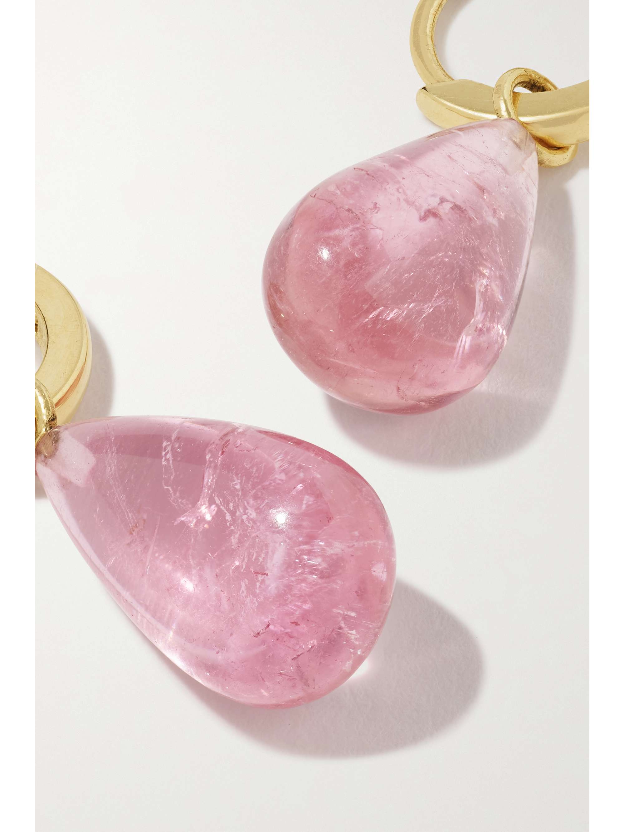 ANDREA FOHRMAN 14-karat gold, tourmaline and diamond hoop earrings