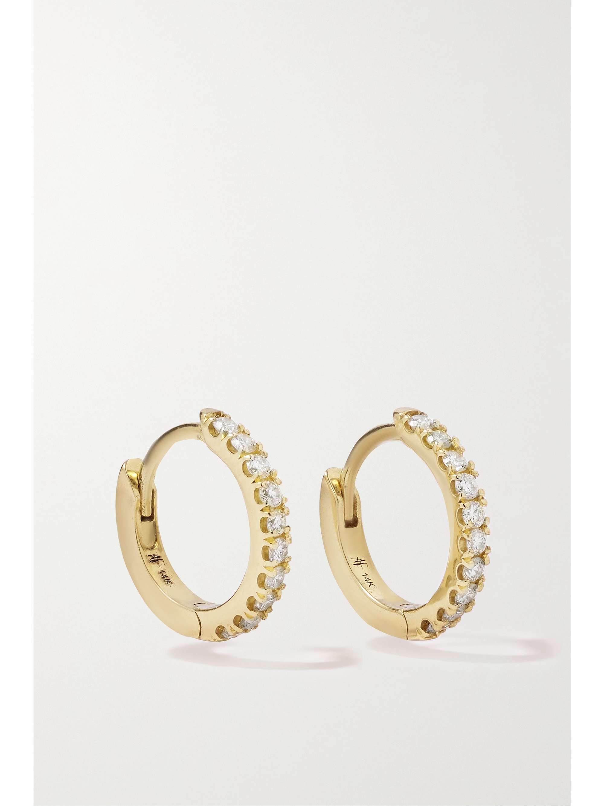 ANDREA FOHRMAN 14-karat gold, tourmaline and diamond hoop earrings