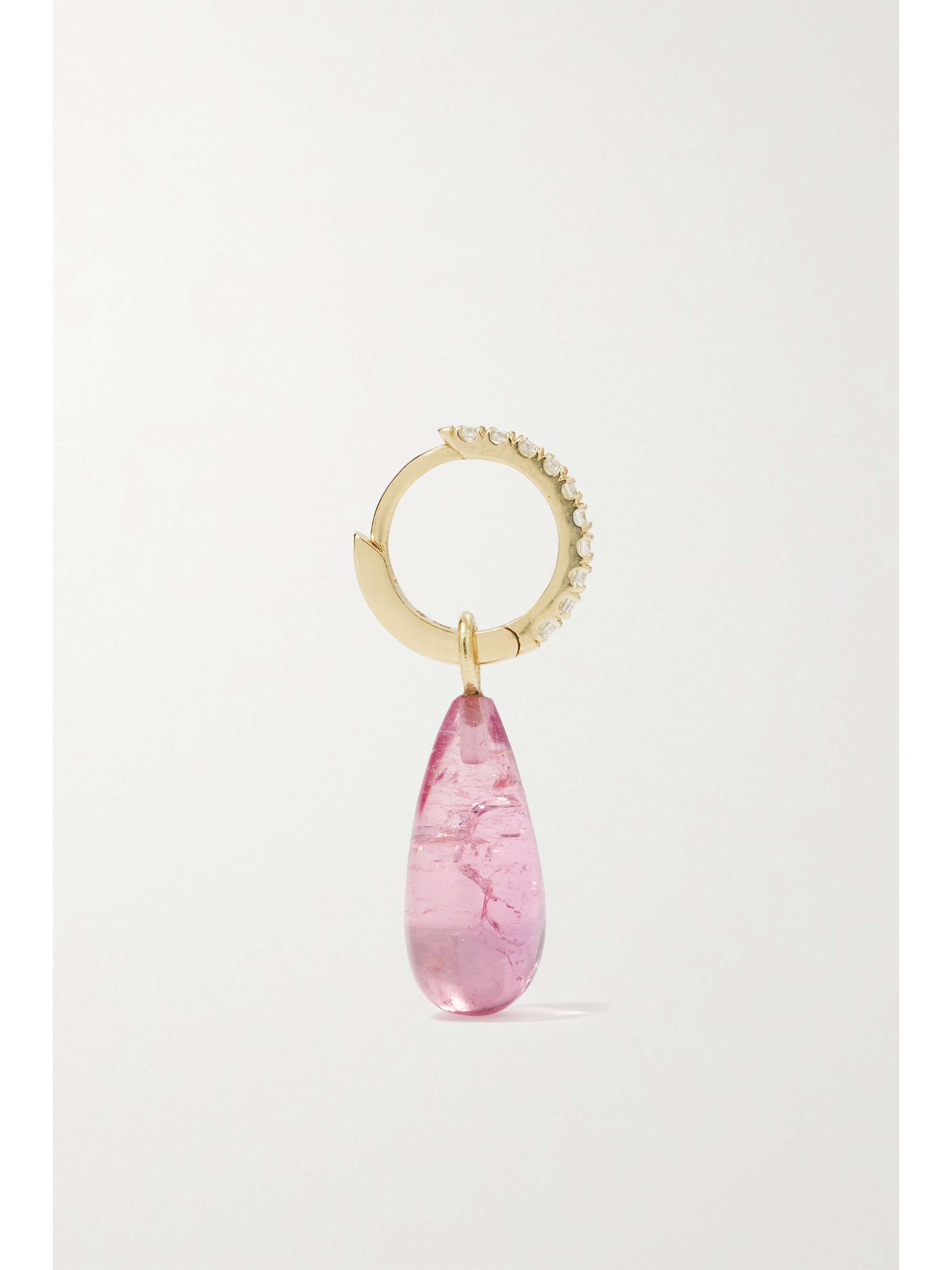 ANDREA FOHRMAN 14-karat gold, tourmaline and diamond hoop earrings