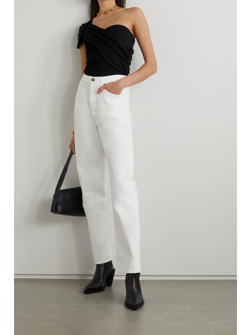 GOLDSIGN The Riza one-shoulder draped stretch-jersey bodysuit