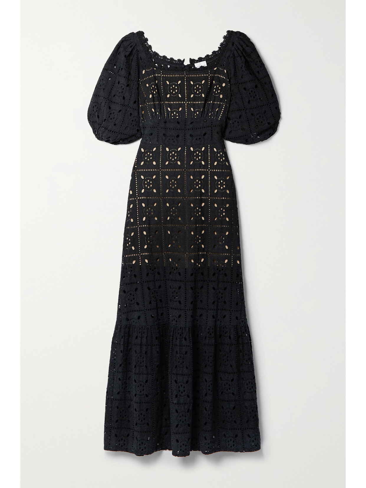 Miguelina Mariana Tiered Crocheted Cotton Maxi Dress