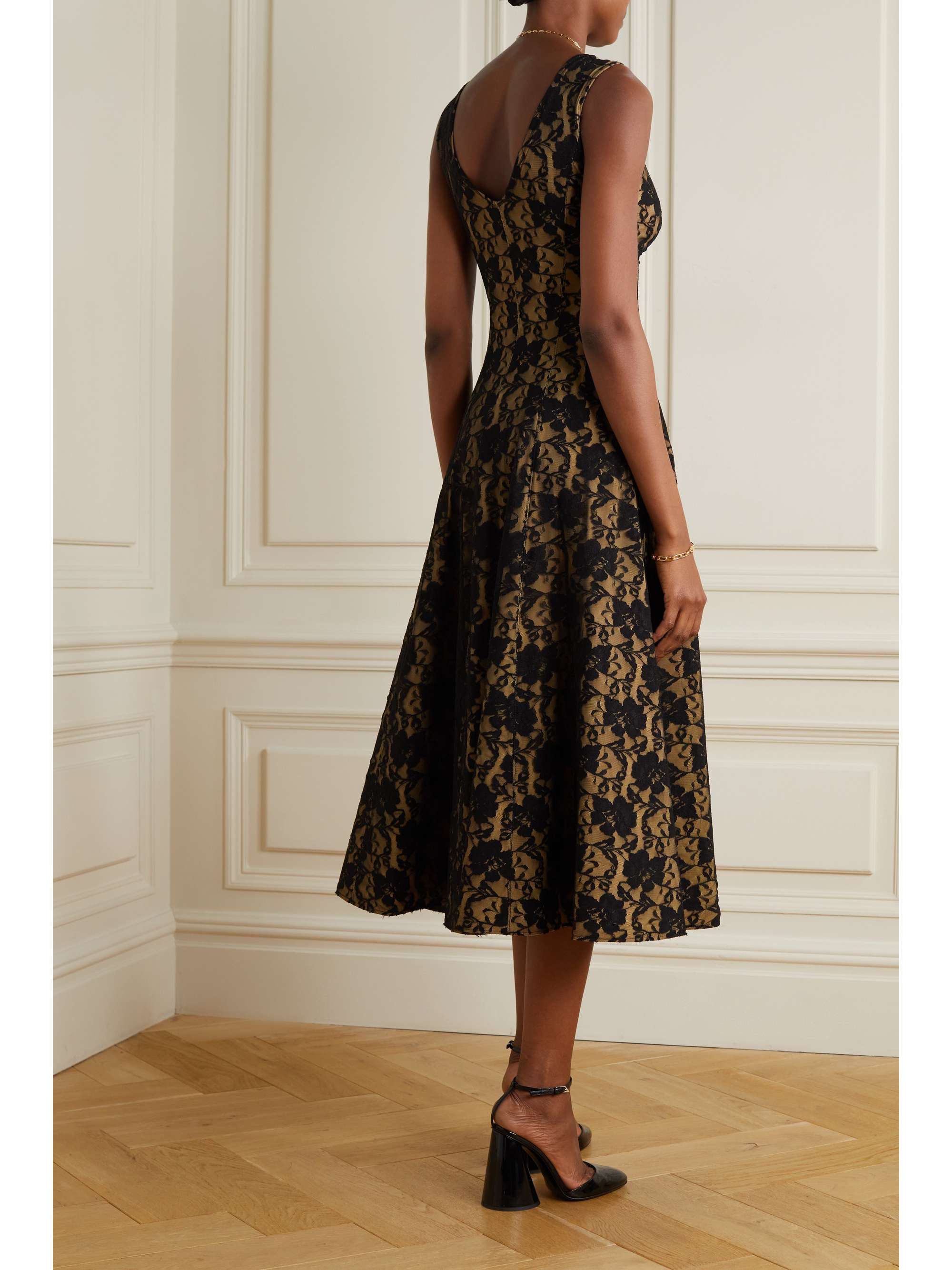 NORMA KAMALI Grace Princess stretch-lace midi dress