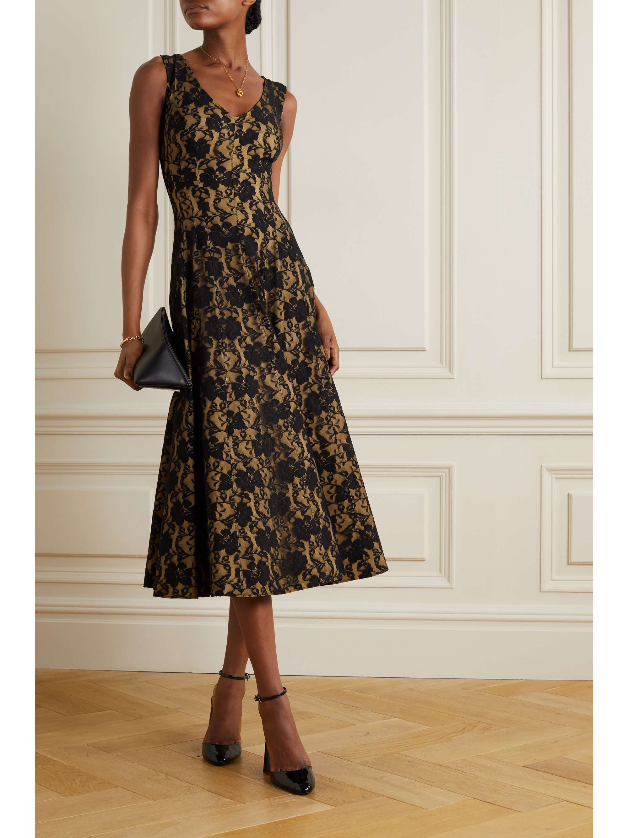 NORMA KAMALI Grace Princess stretch-lace midi dress