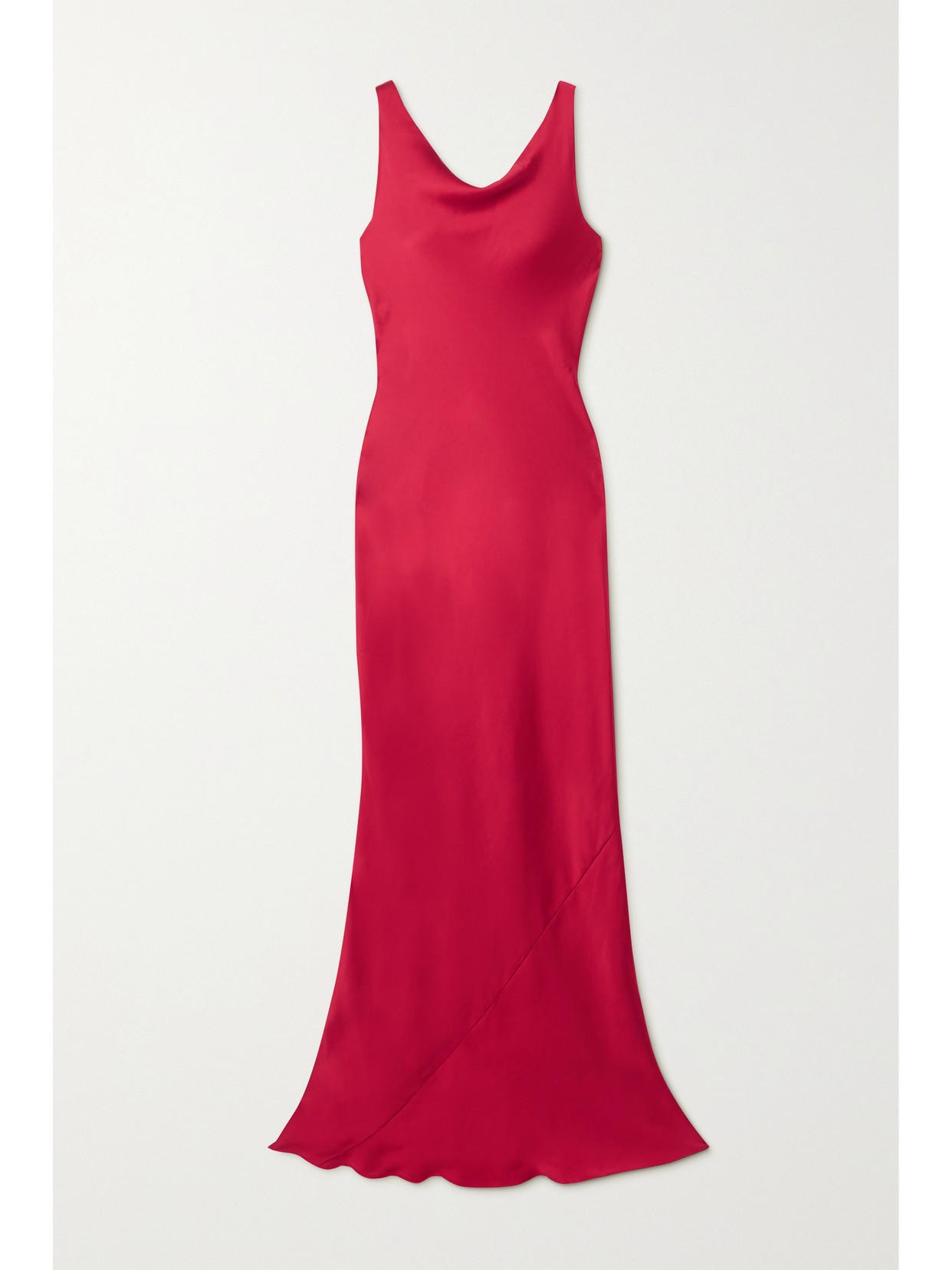 Norma Kamali Maria Satin Gown In Tiger Red