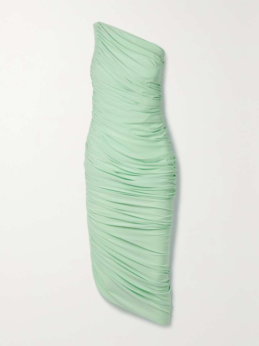 Norma Kamali Diana One-shoulder Ruched Stretch-jersey Dress -  - x large