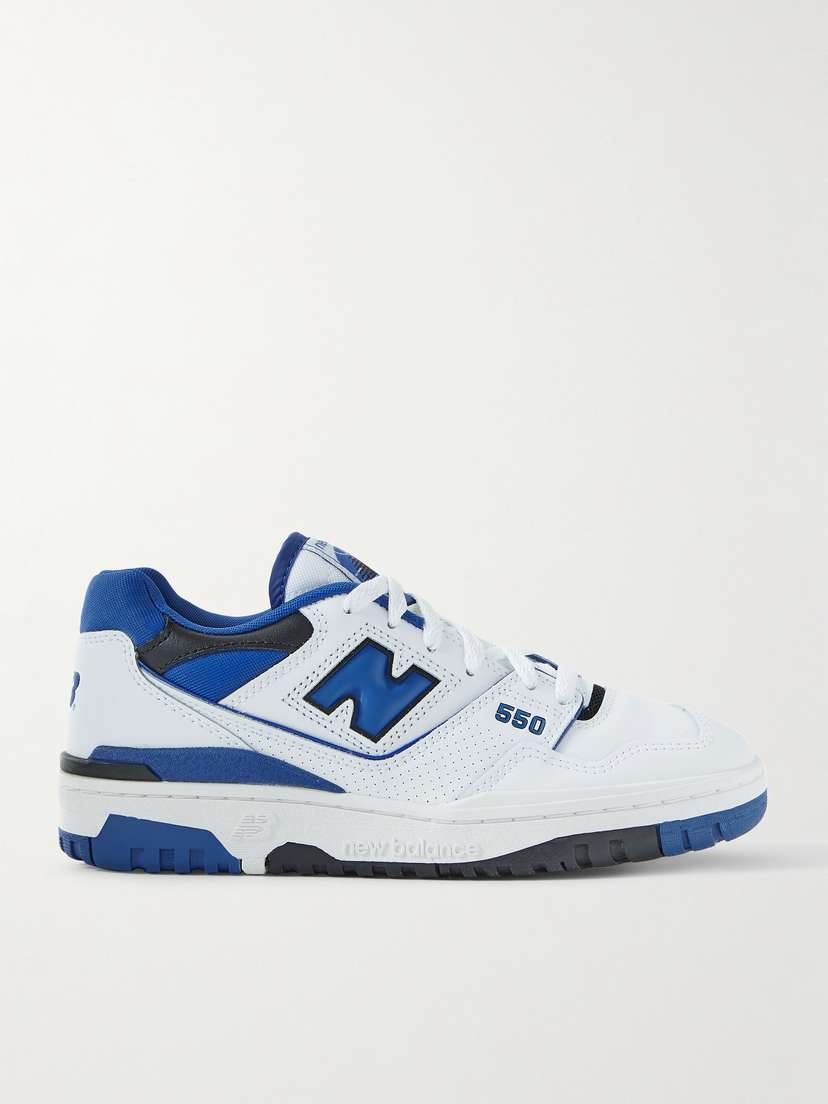 New Balance 550 Rubber And Mesh-trimmed Leather Sneakers