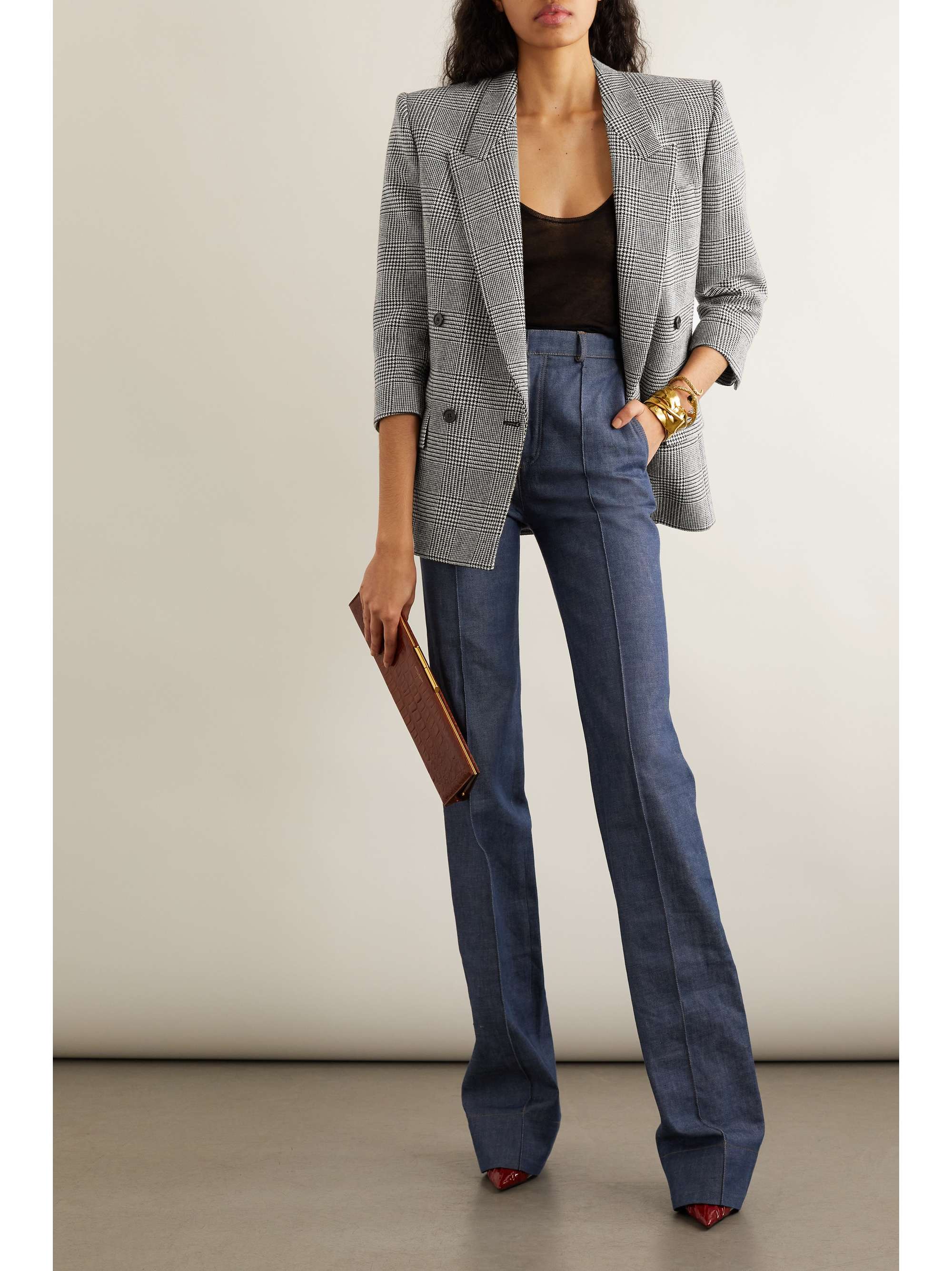 cavity Give birth Martin Luther King Junior Gray Double-breasted checked wool-blend blazer | SAINT LAURENT | NET-A-PORTER cavity Give birth Martin Luther King Junior Gray Double-breasted checked wool-blend blazer | SAINT LAURENT | NET-A-PORTER