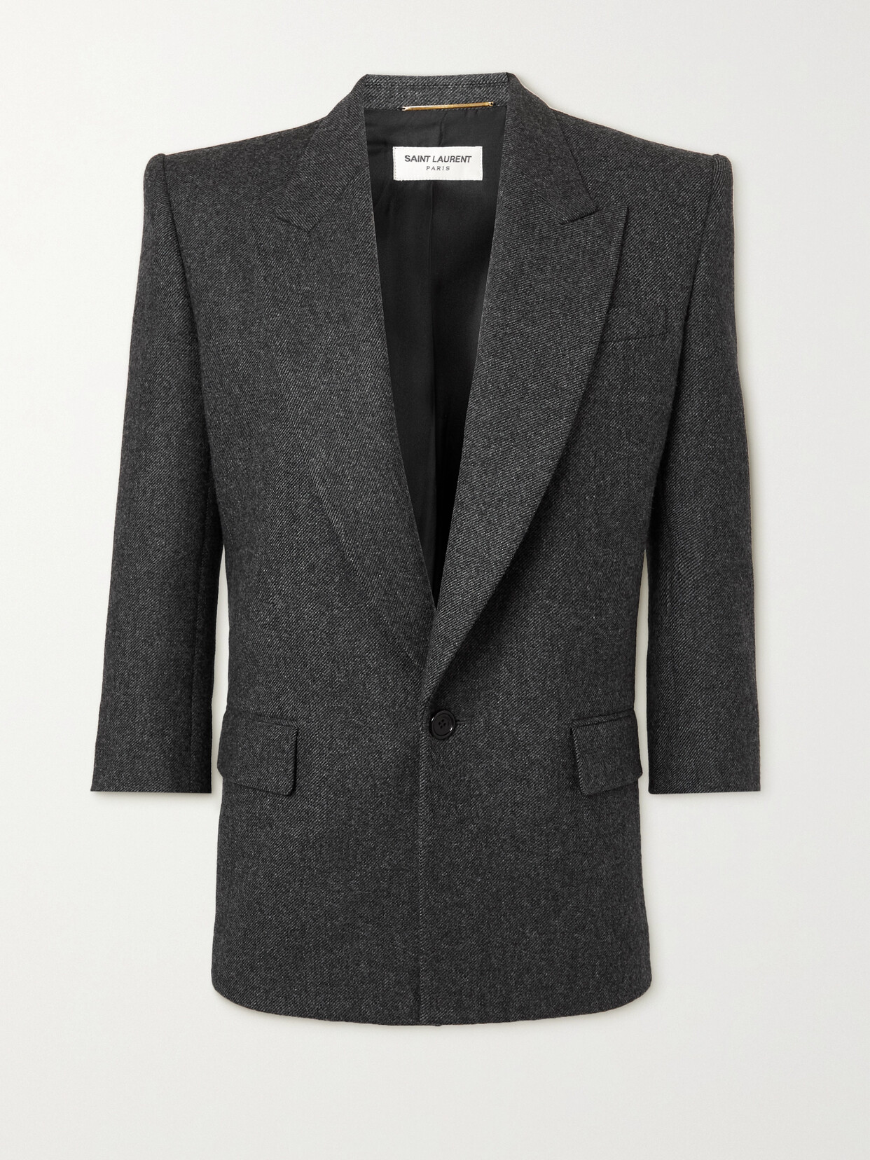 SAINT LAURENT Wool-twill Blazer - Gray