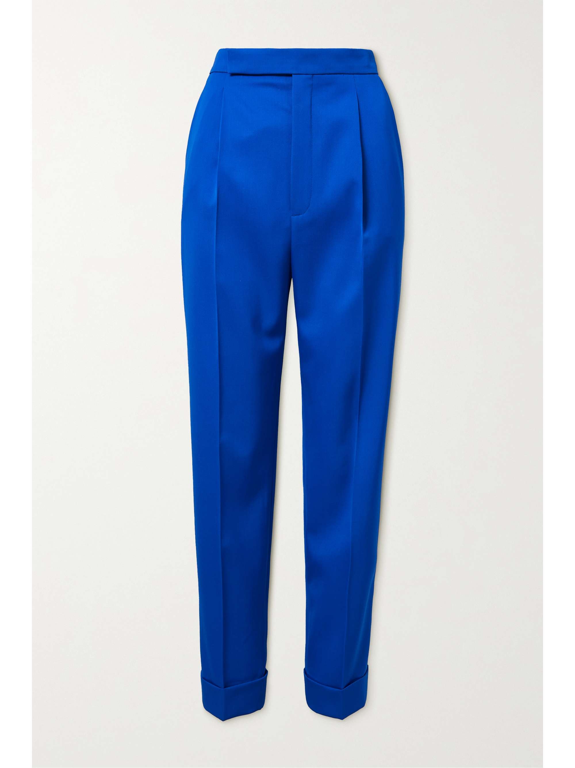 Wool-twill tapered pants