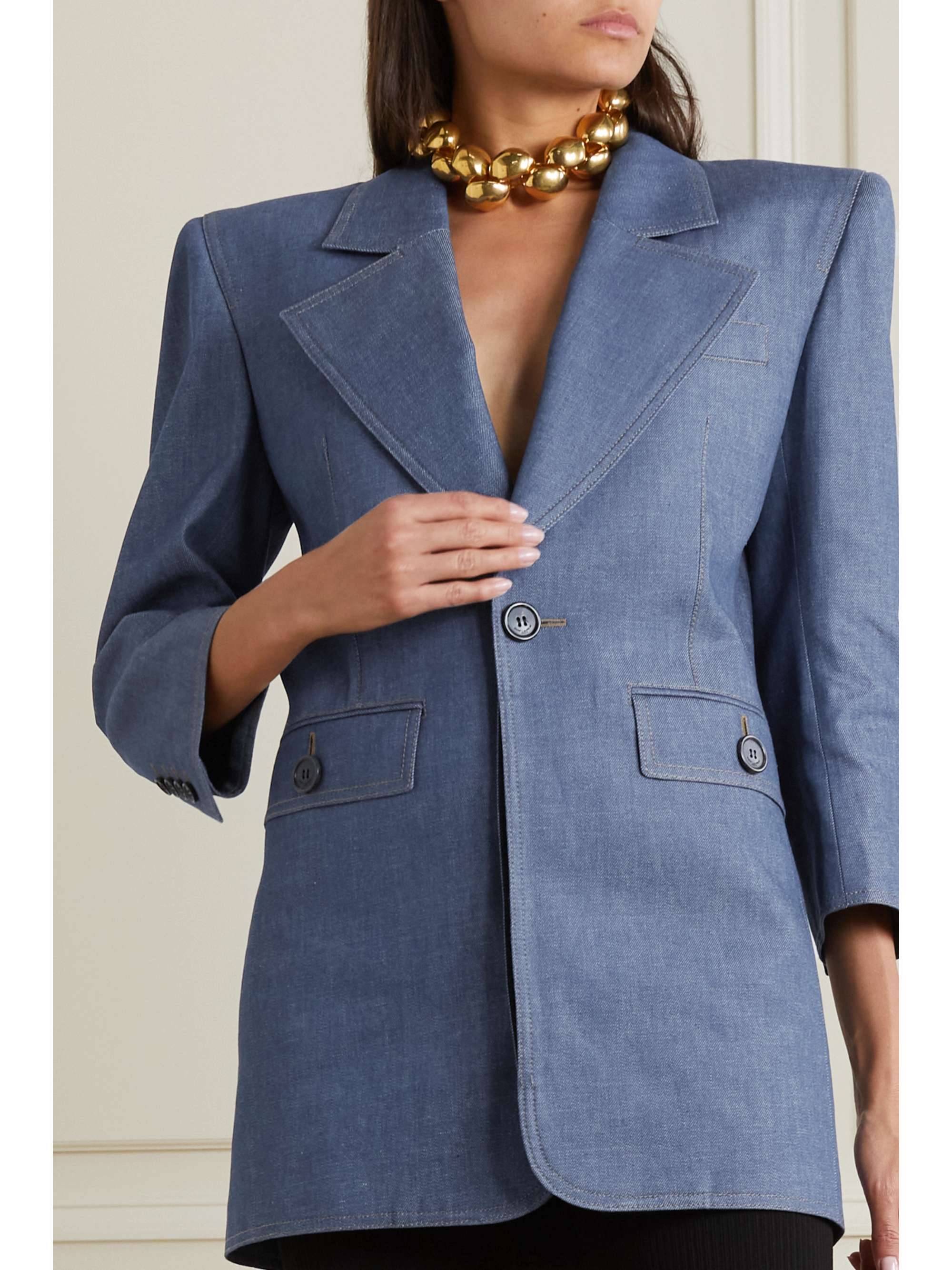 SAINT LAURENT Denim mini dress | NET-A-PORTER