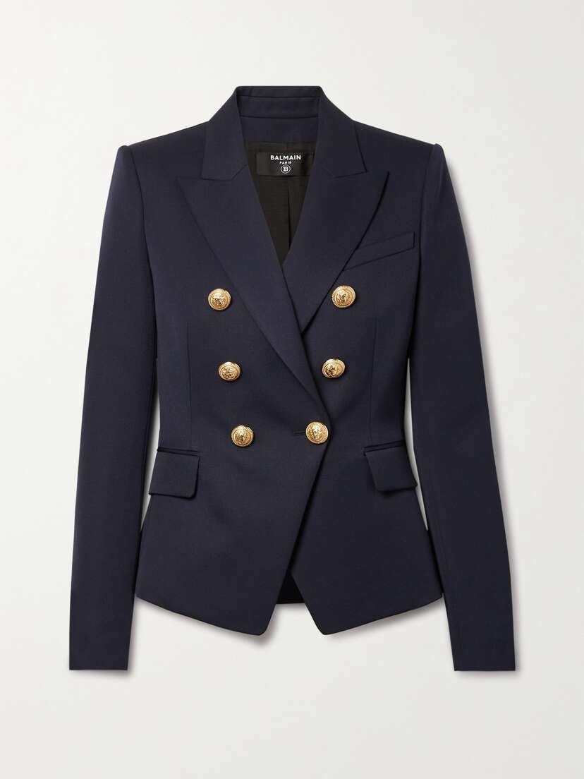 Balmain Double-breasted Wool-twill Blazer